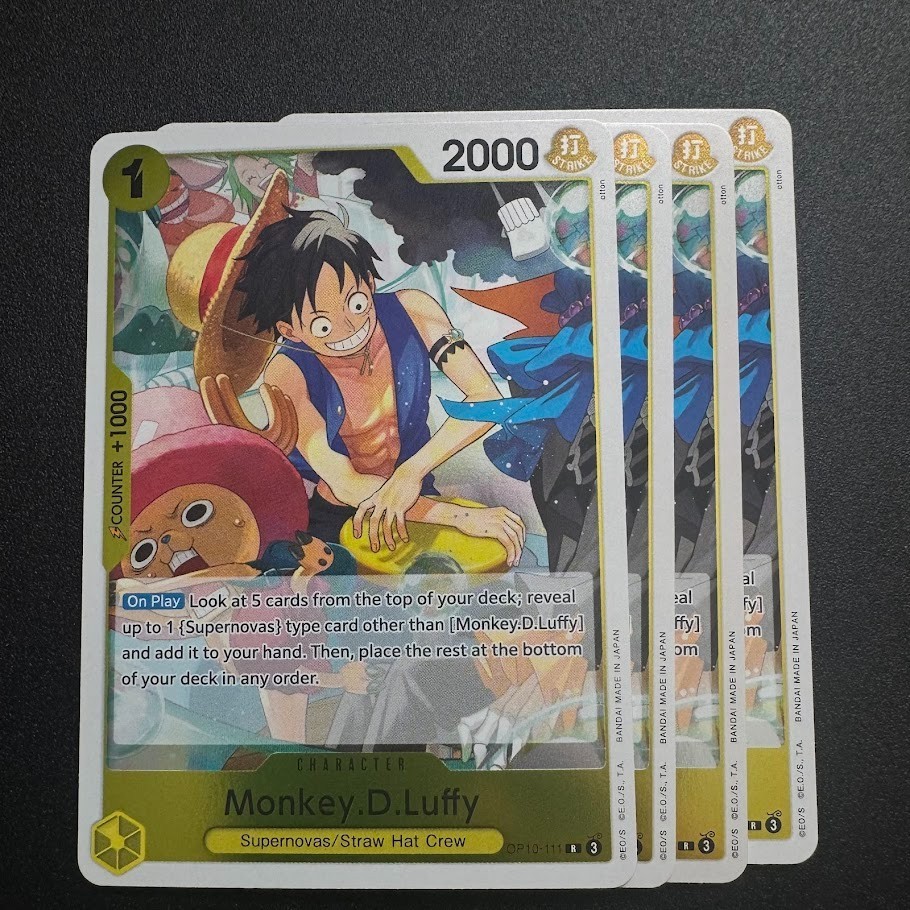4x Monkey.D. Luffy OP10-111 Foil - One Piece TCG English Playset R CHOPPER 4x Monkey.D. Luffy OP10-111 Foil - One Piece TCG English Playset R CHOPPER