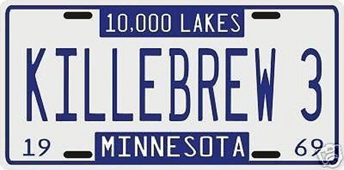 Harmon Killebrew Minnesota Twins 1968 Minnesota License plate