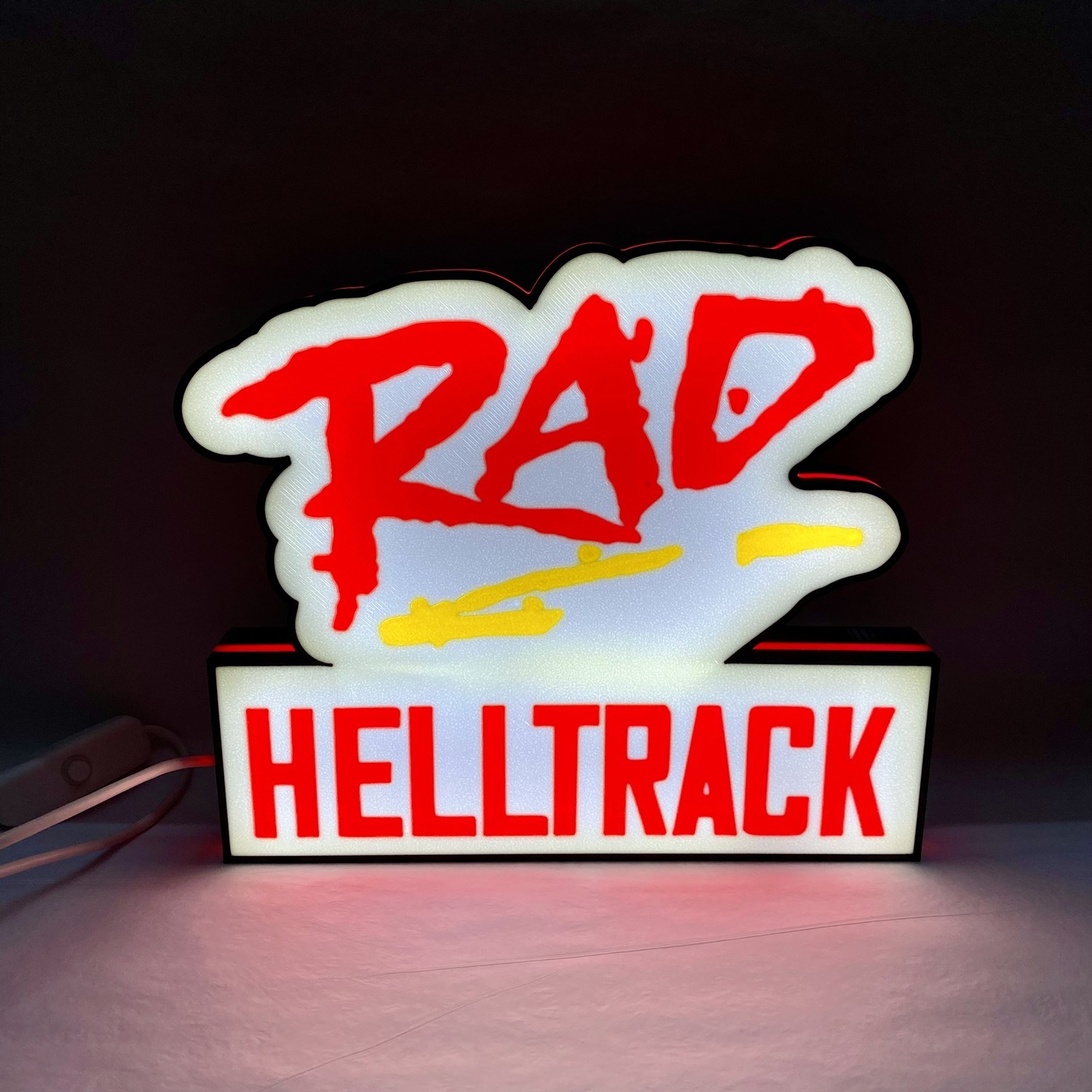 RAD HellTrack BMX Bike Movie Logo Light Box 3D Printed USB LED Lamp Neon Sign RAD HellTrack BMX Bike Movie Logo Light Box 3D Printed USB LED Lamp Neon Sign
