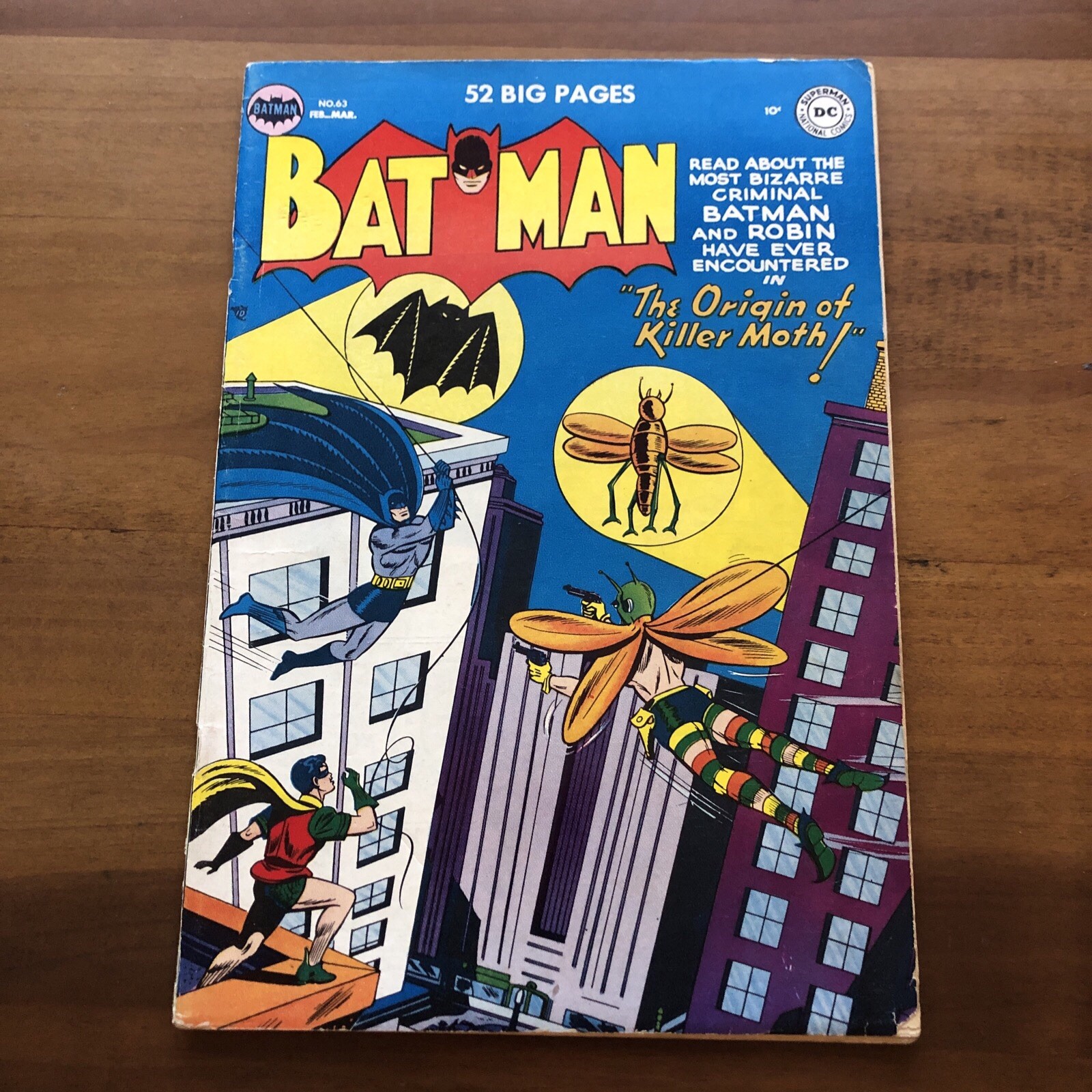 Batman 63 DC Comics 1st Killer Moth 1951 Beautiful Colors Complete KEY ISSUE Batman 63 DC Comics 1st Killer Moth 1951 Beautiful Colors Complete KEY ISSUE