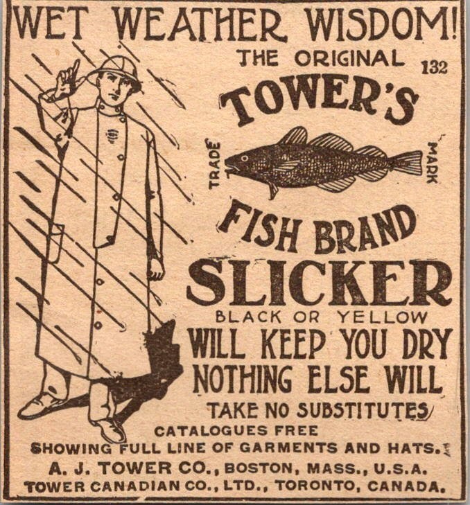AJ Tower Co Ltd Tower\'s Fish Brand Slicker Boston MA 1906 Minneapolis Ad 5AL1-S1