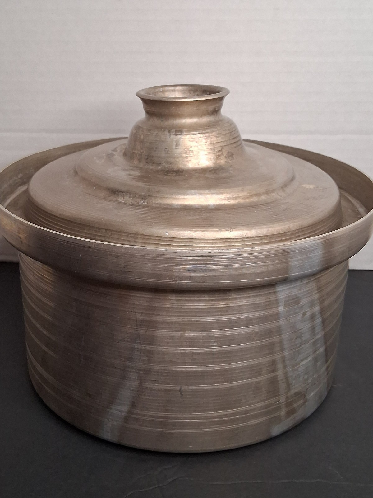 SCARCE Vintage Antique ALUMINUM POT/LID Made In EGYPT Friends Factory Mit Ghamr SCARCE Vintage Antique ALUMINUM POT/LID Made In EGYPT Friends Factory Mit Ghamr