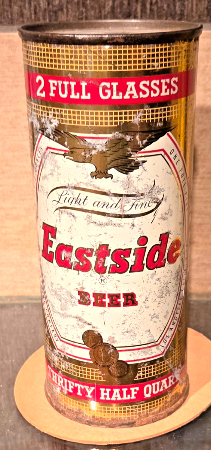 THRIFTY 1956 EASTSIDE 16 OUNCE FLAT TOP BEER CAN PABST LOS ANGELES CALIFORNIA THRIFTY 1956 EASTSIDE 16 OUNCE FLAT TOP BEER CAN PABST LOS ANGELES CALIFORNIA