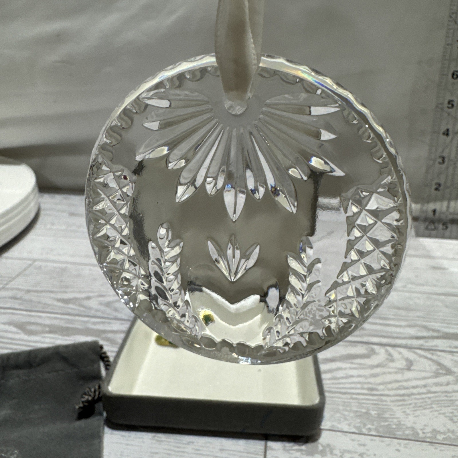 VINTAGE WATERFORD CRYSTAL SEAHORSE BALL ORNAMENT With Case