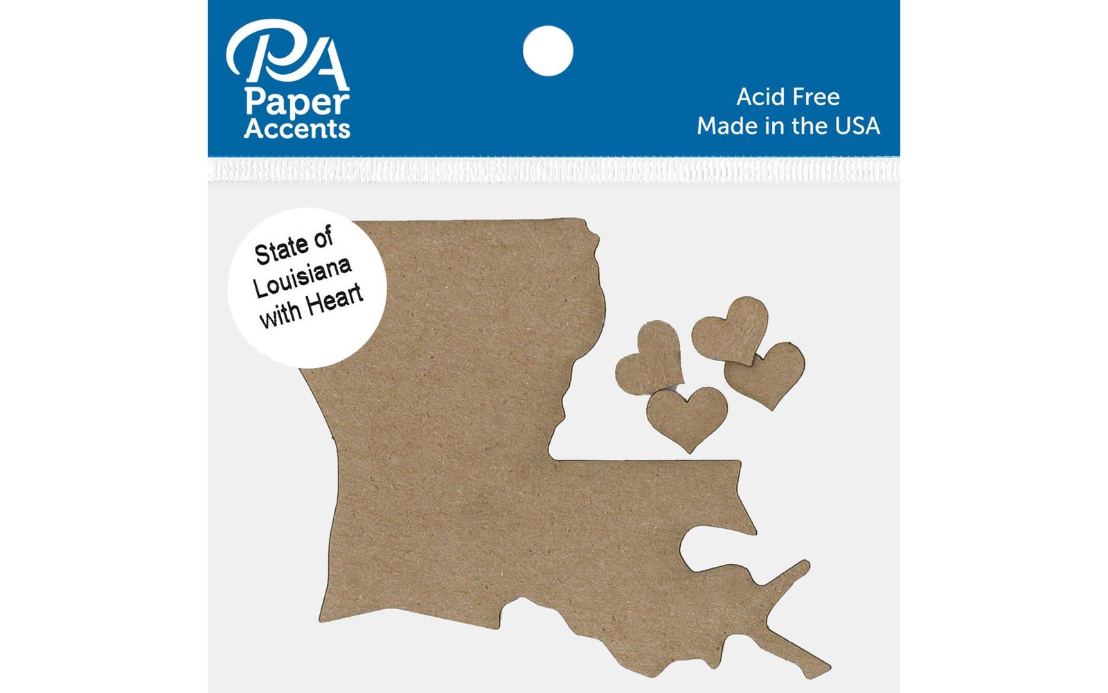 Chip Shape 4pc State of Louisiana w/ Heart Nat