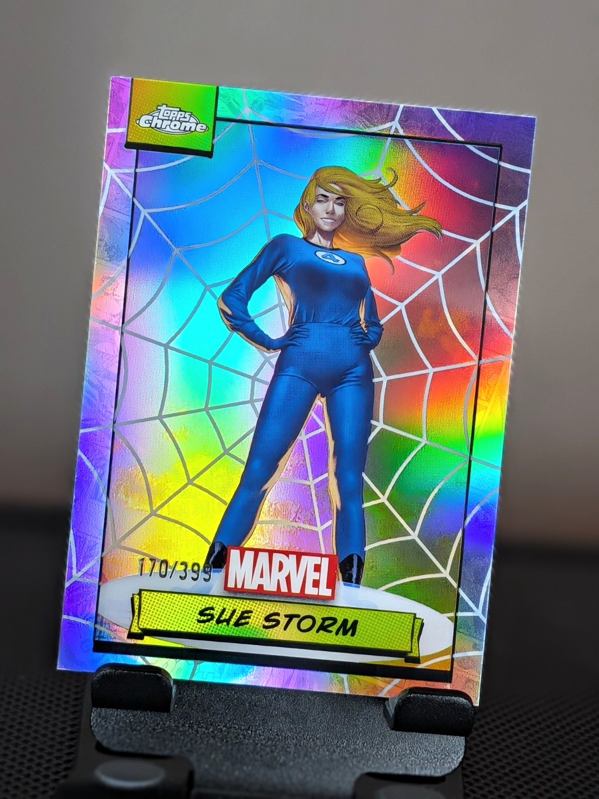 2024 Topps Chrome Marvel #78 Sue Storm Web Refractor /399 2024 Topps Chrome Marvel #78 Sue Storm Web Refractor /399