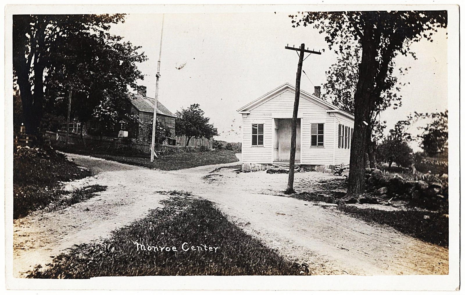 real photo Monroe Center CT - Four Corners Buildings antique postcard RPPC real photo Monroe Center CT - Four Corners Buildings antique postcard RPPC