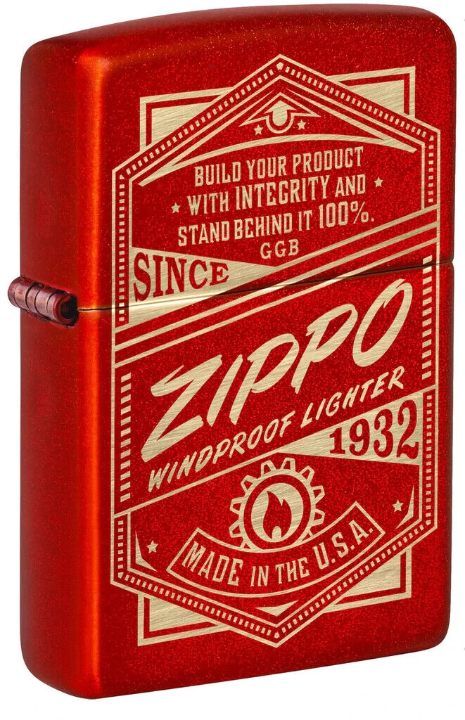 Zippo 48620, It Works Advertising Design, Metallic Red Finish Lighter