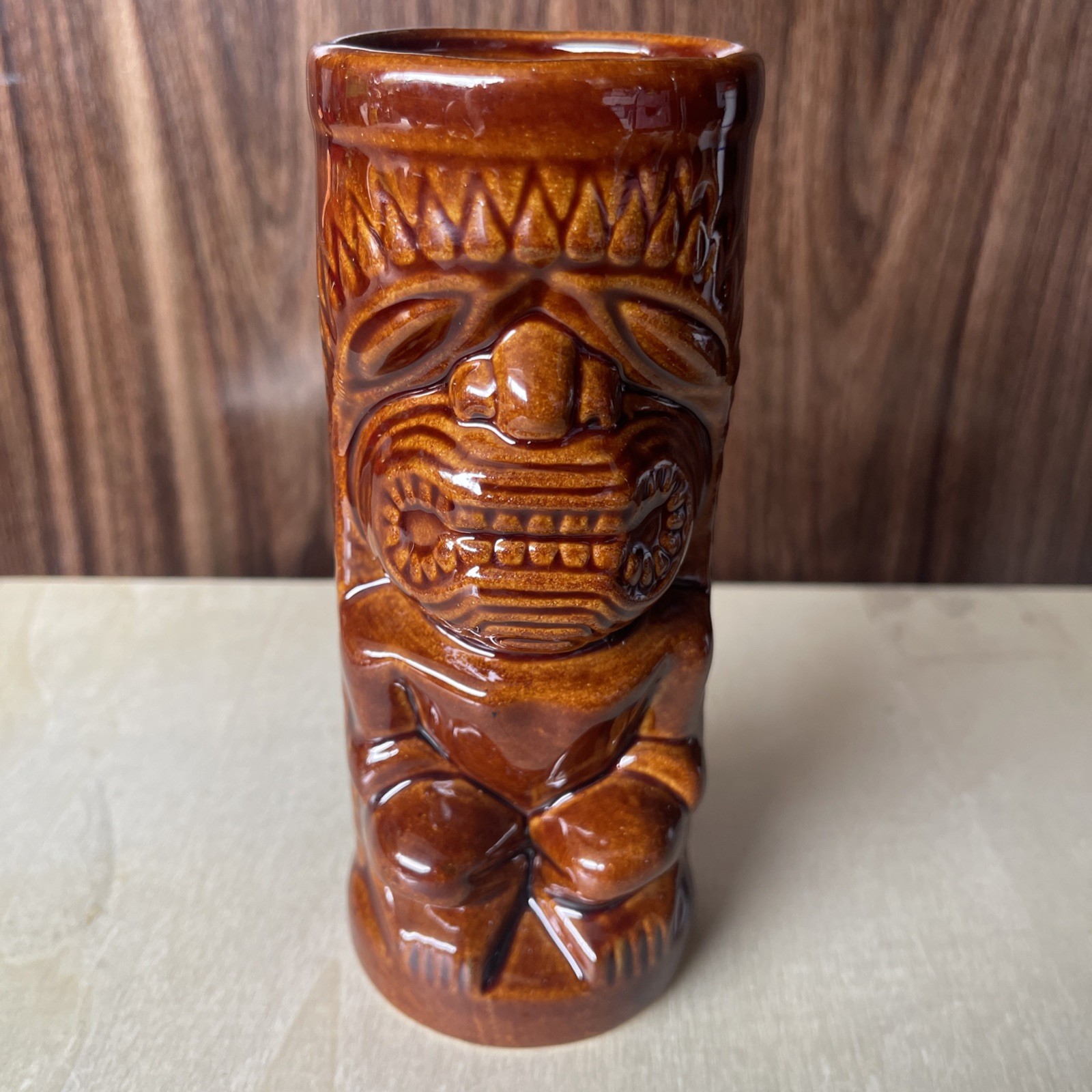 Vintage Orchids of Hawaii Tiki Mug - Brown Glazed Ceramic - Ku Figure Model R-74 Vintage Orchids of Hawaii Tiki Mug - Brown Glazed Ceramic - Ku Figure Model R-74