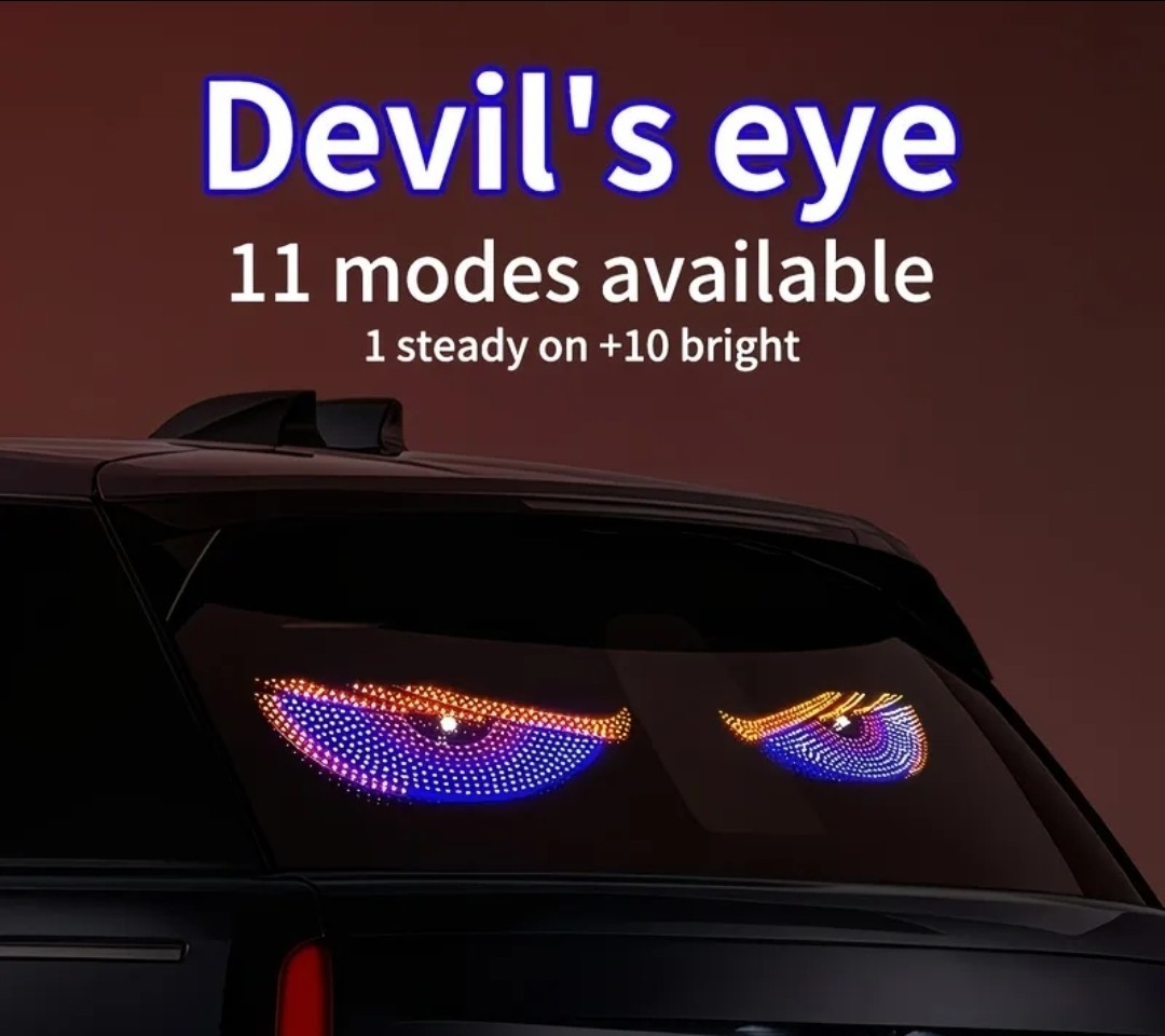 2Pcs Car LED Devil's Eye Decorative Light Rear Warning Reflective Stickers 2Pcs Car LED Devil's Eye Decorative Light Rear Warning Reflective Stickers