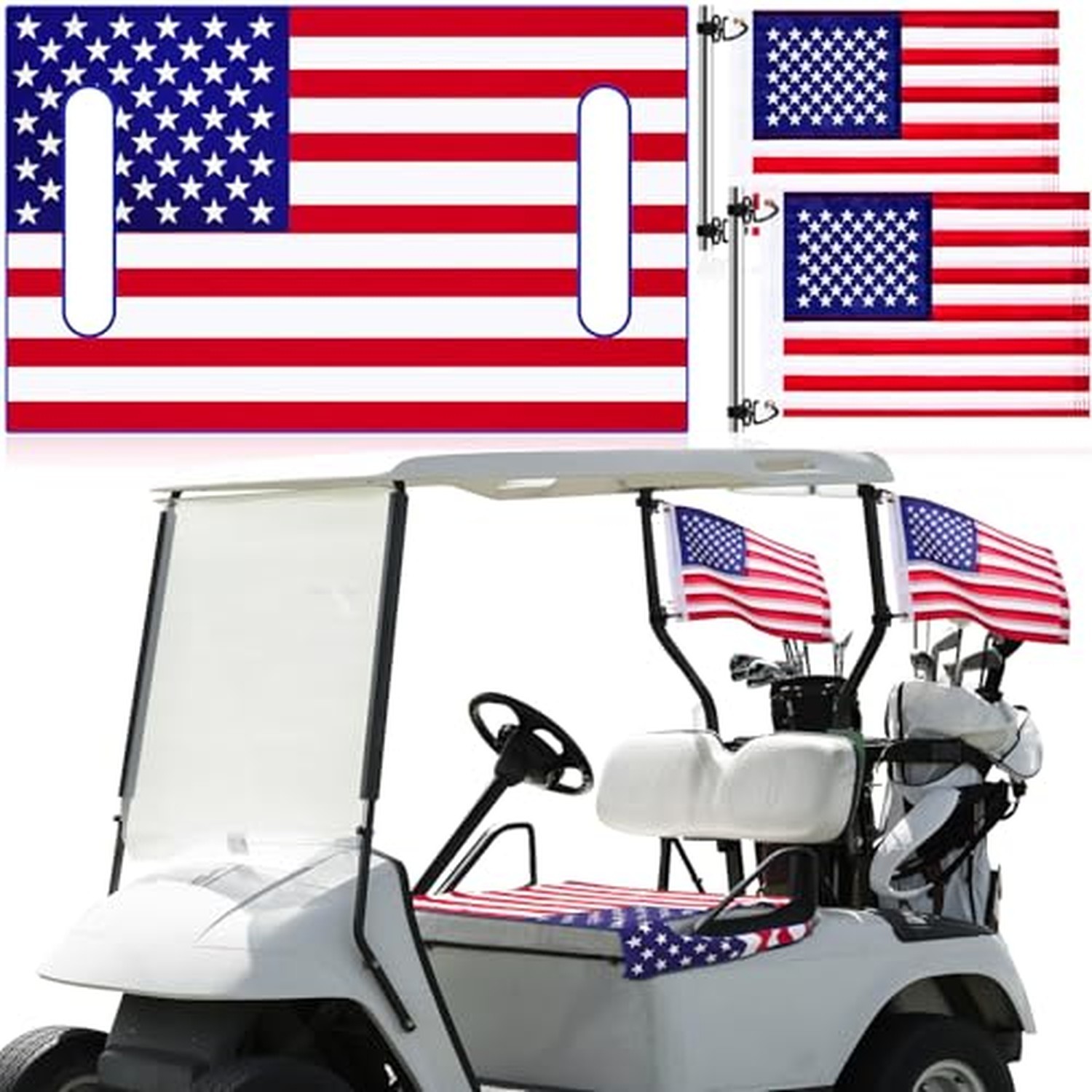 Fanfanwin Microfiber Golf Cart Seat Cover Patriotic Flags Set, American Flag ... Fanfanwin Microfiber Golf Cart Seat Cover Patriotic Flags Set, American Flag ...