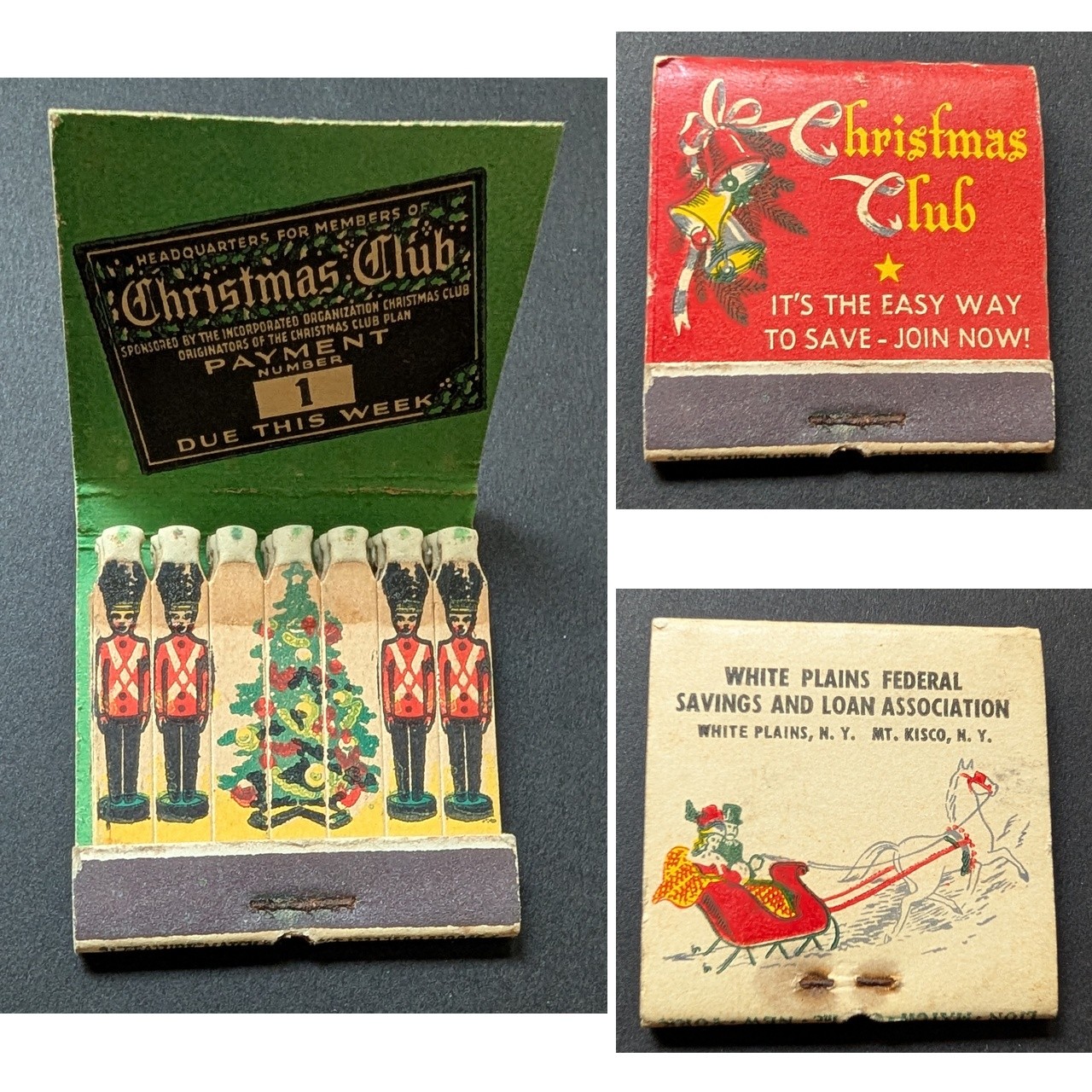 Feature Matchbook Christmas Clb. - White Plains Federal Savings and Loan Assoc. Feature Matchbook Christmas Clb. - White Plains Federal Savings and Loan Assoc.