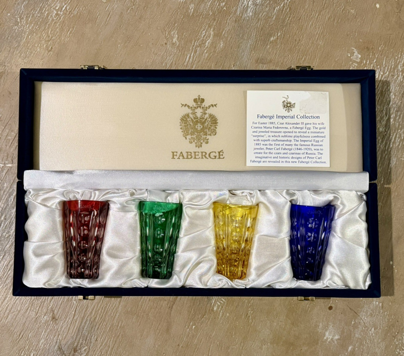 Fabergé Imperial Collection Crystal Shot Glasses - Set of four (4)