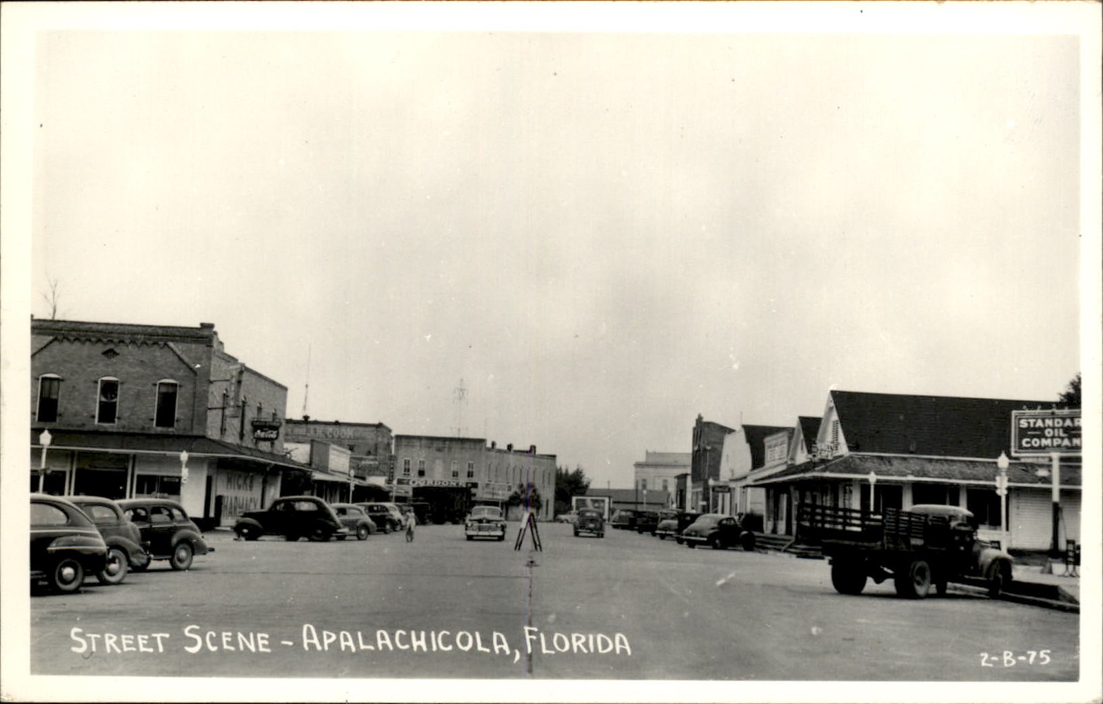 Apalachicola Florida FL Street Scene c1940s-50s Real Photo Vintage Postcard bhn