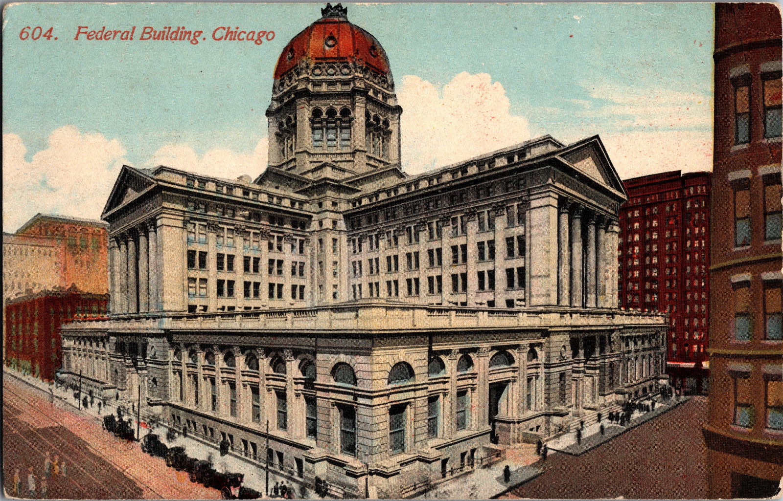 Vintage Postcard Chicago IL Federal Building Downtown 1910 Vintage Postcard Chicago IL Federal Building Downtown 1910
