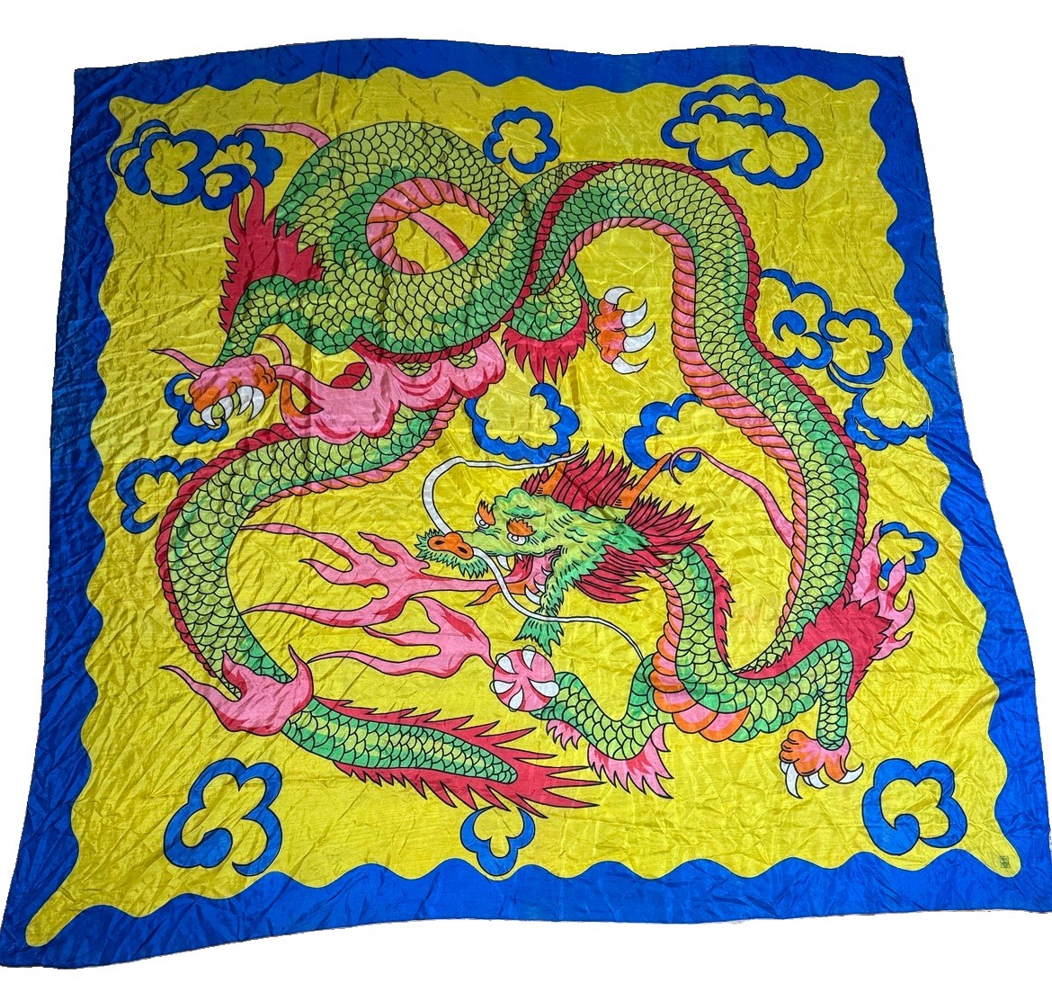 Rare Vintage 6-Foot Rice's Silk King Studios (SKS) Imperial Dragon Stage Silk