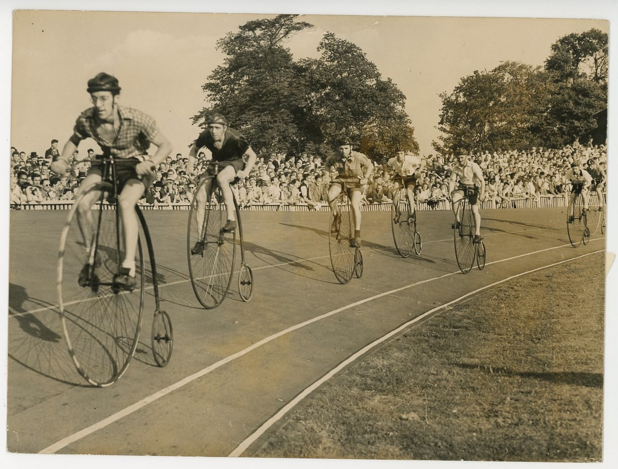 Herne Hill Velodrome, National Cycling Competition, 1949 Vintage Silver Print 