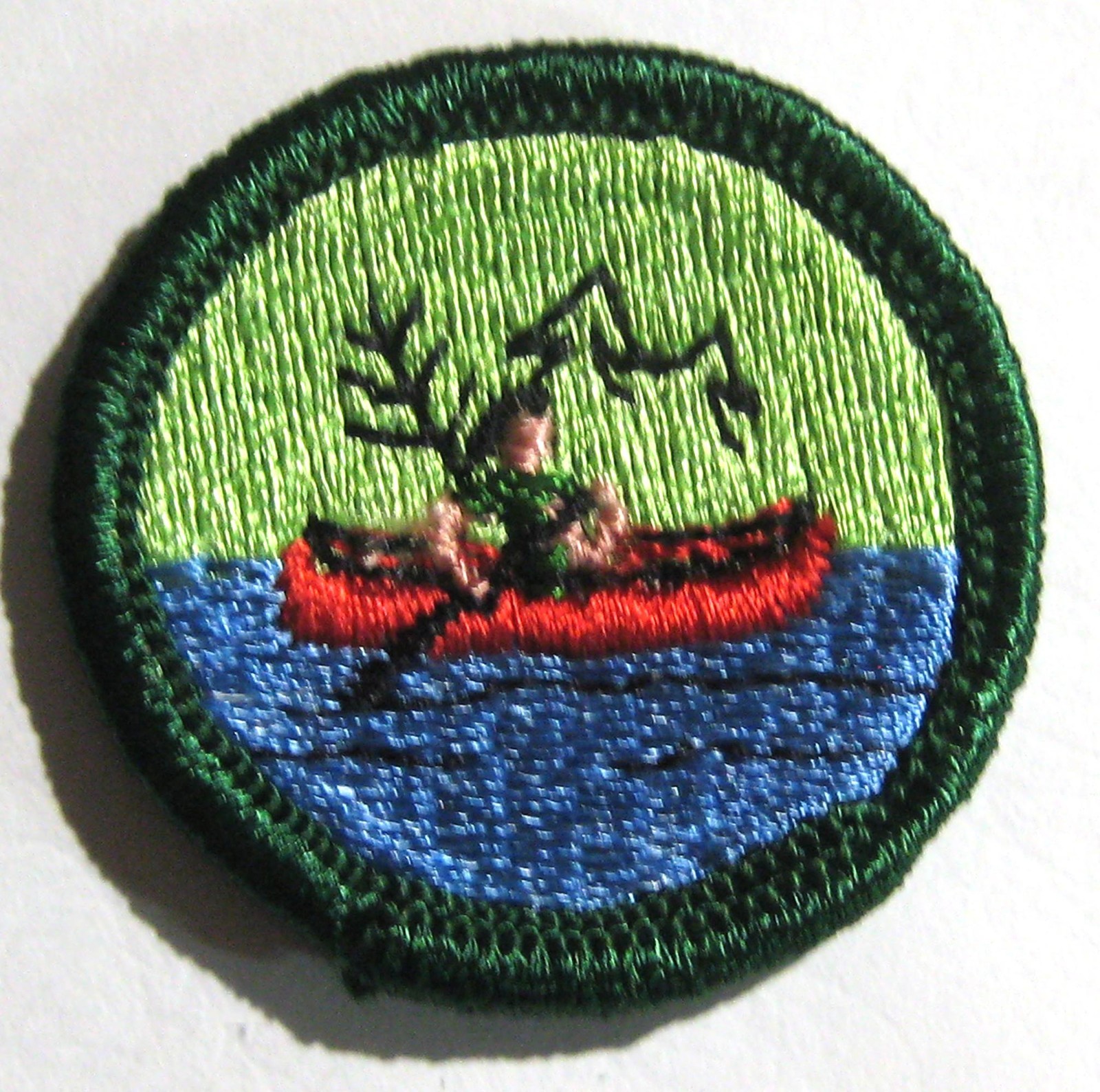 Rare 1955-1963 Girl Scout CANOEING BADGE Canoe River Paddling Water Sport Patch