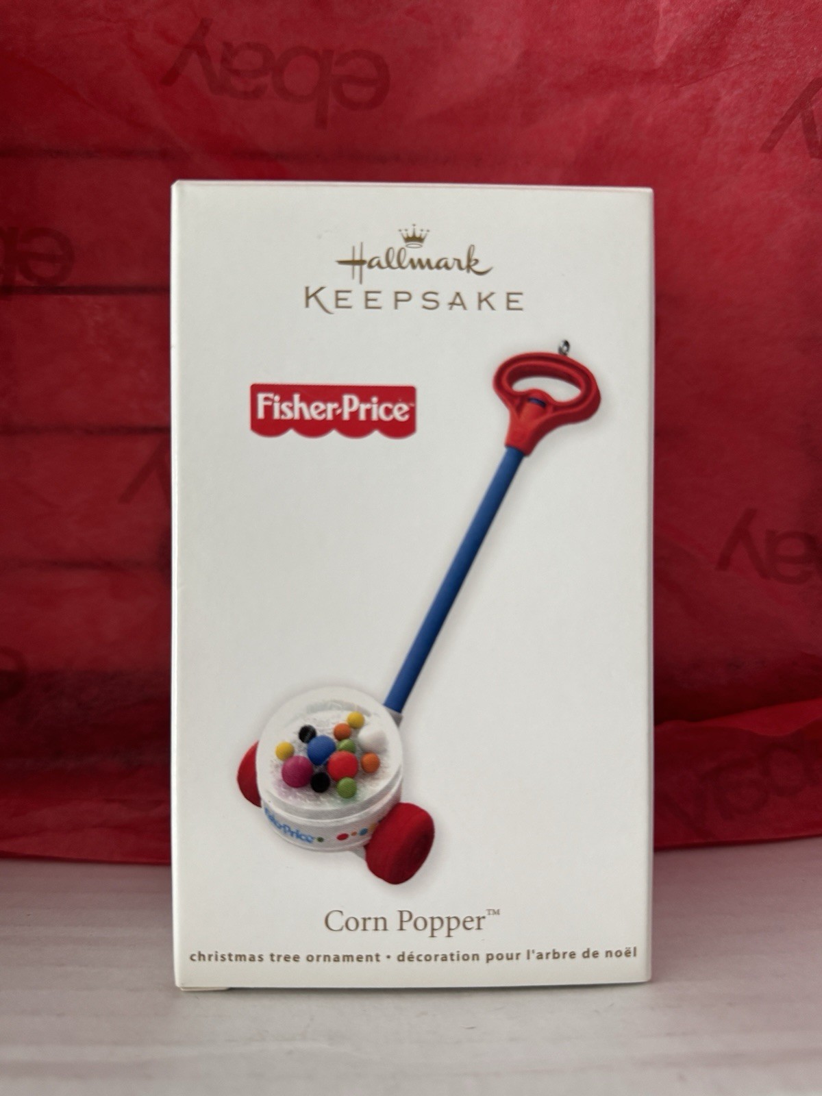 HALLMARK 2012 CORN POPPER FISHER PRICE ORNAMENT HALLMARK 2012 CORN POPPER FISHER PRICE ORNAMENT