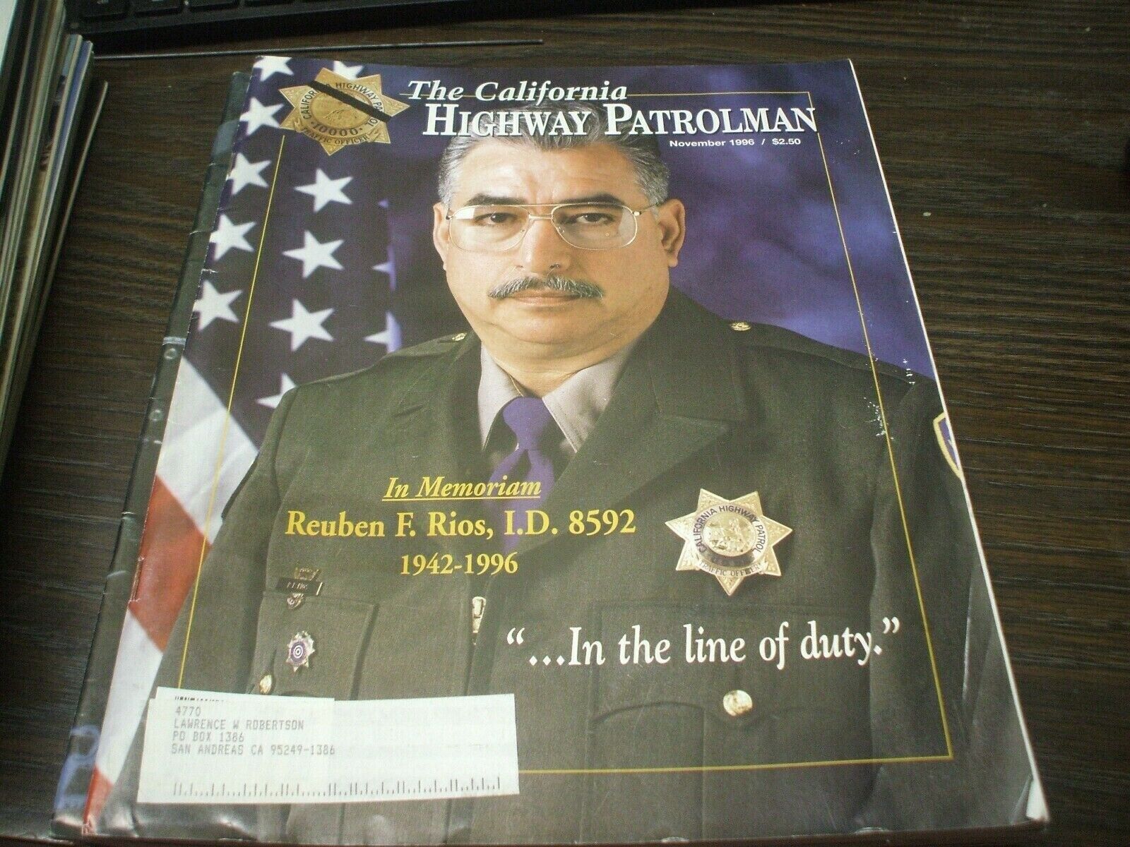 THE CALIFORNIA HIGHWAY PATROLMAN CHP Police Magazine - November 1996