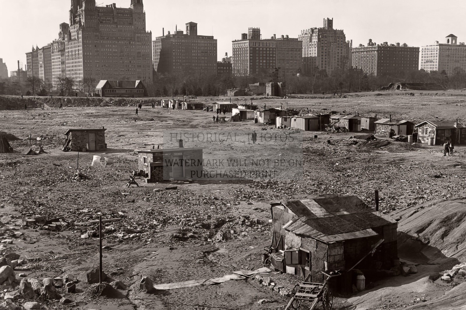 HOOVERVILLE GREAT DEPRESSION ERA CITY IN CENTRAL PARK NEW YORK 1933 4X6 POSTCARD HOOVERVILLE GREAT DEPRESSION ERA CITY IN CENTRAL PARK NEW YORK 1933 4X6 POSTCARD