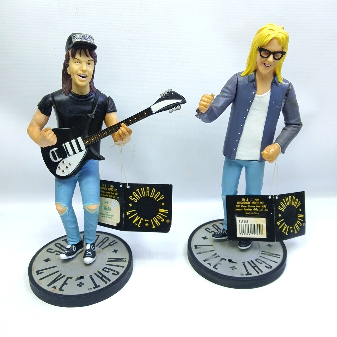 Vtg Waynes World SNL Figures 1991 Wayne & Garth Figurines Party Time Excellent