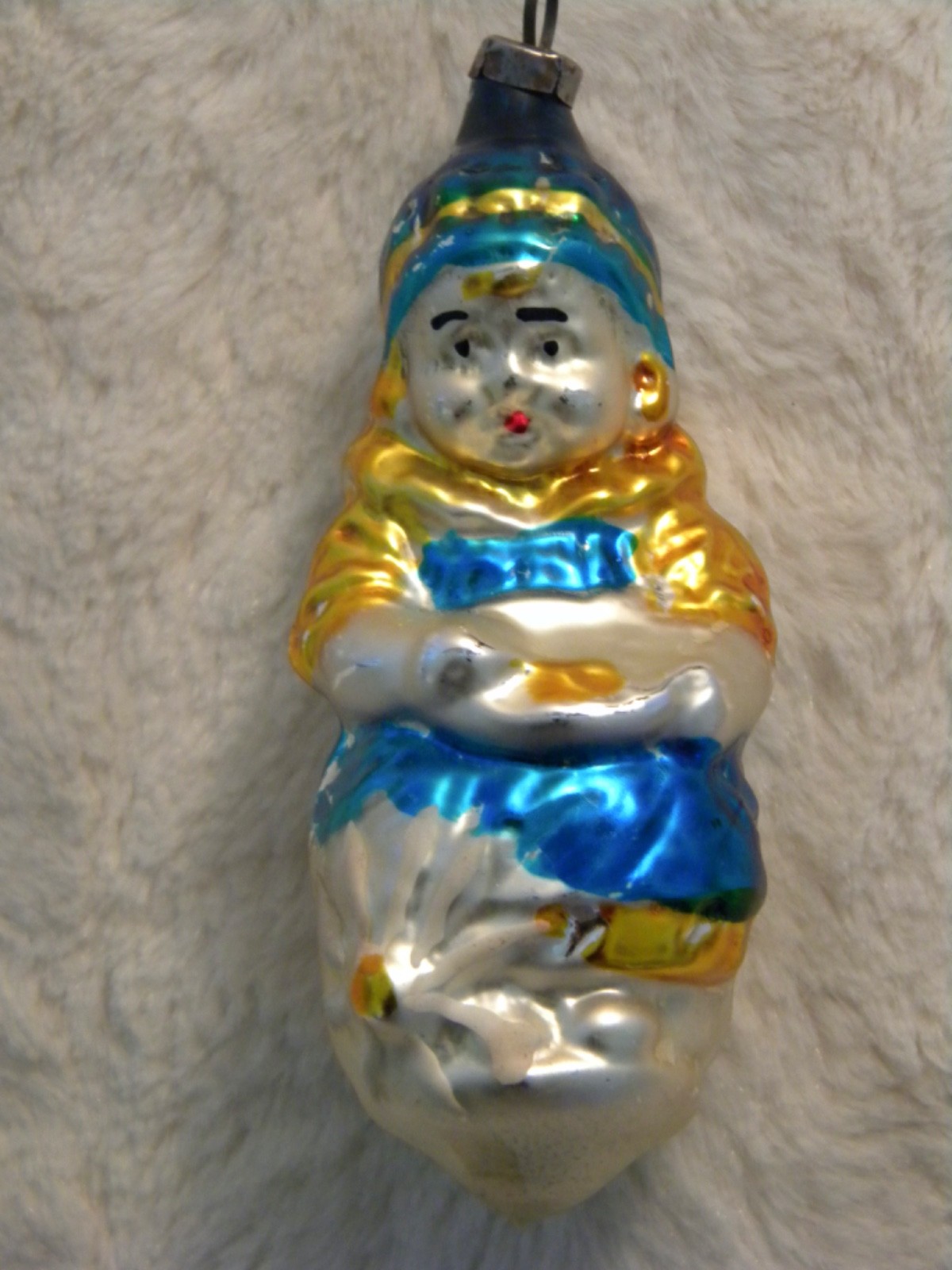 vintage West Germany Mercury Glass girl figurine ornament vintage West Germany Mercury Glass girl figurine ornament