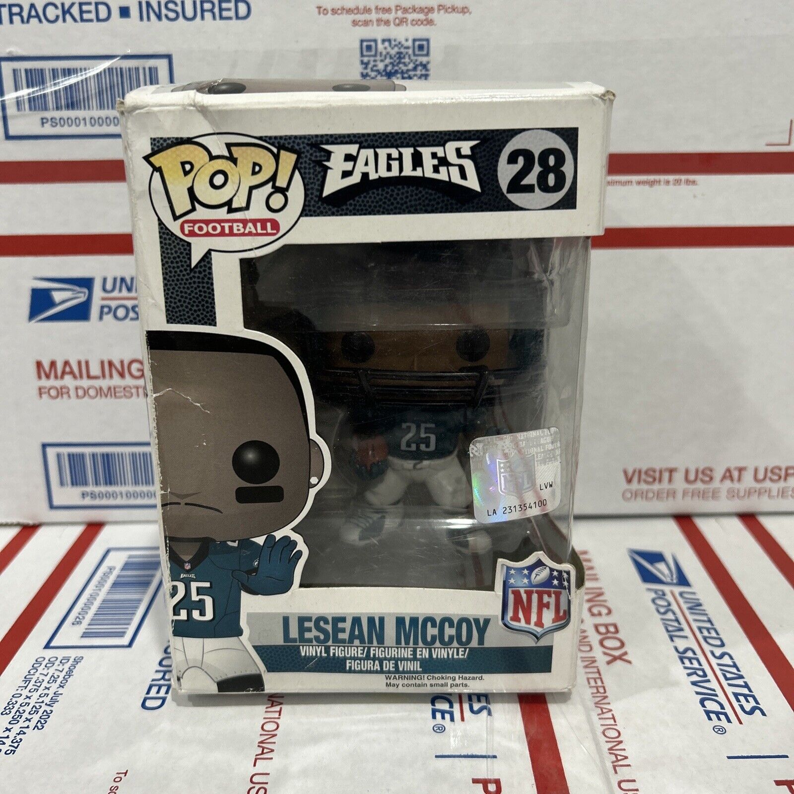 Funko POP LeSean McCoy 28 Football NFL Philadelphia Eagles Damage Box