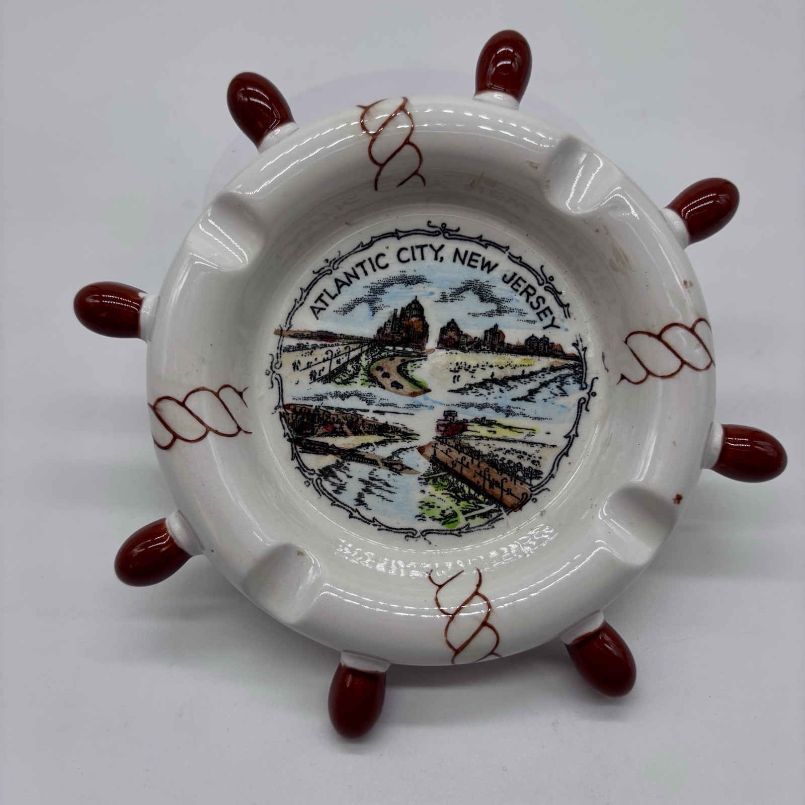 Atlantic City New Jersey Souvenir  ASHTRAY WHEEL Casino Slots