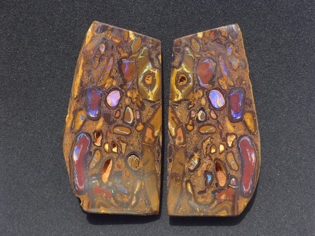 [Very Rare] 70g+55g 350ct+275ct Australian Nat Boulder Opal Split Rough Stones