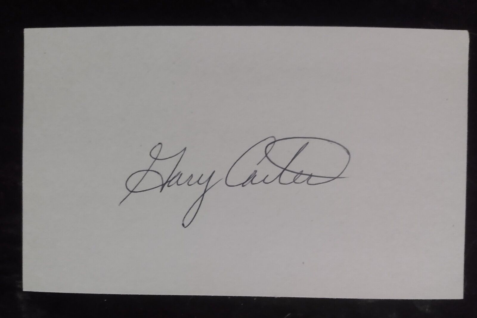 Gary Carter HOF Autographed 3x5 Index Card
