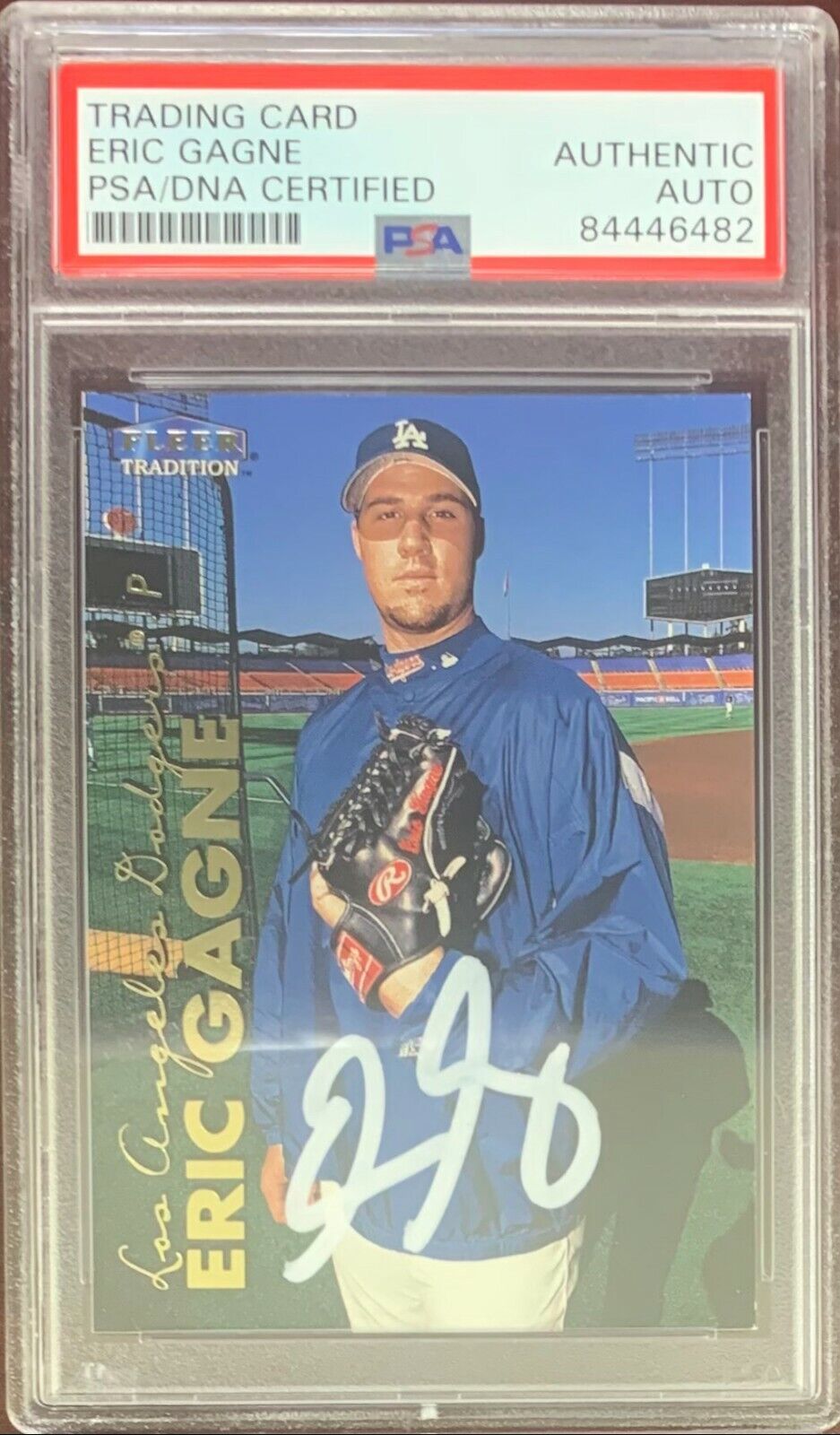Eric Gagne Auto RC Card 1999 Fleer Tradition LA Dodgers PSA Encapsulated Rookie
