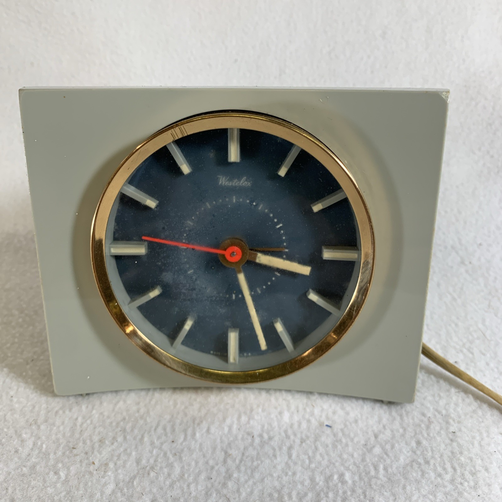 Vintage 1960’s Westclox Fortune Desk Electric Alarm Clock Gray (works) Vintage 1960’s Westclox Fortune Desk Electric Alarm Clock Gray (works)