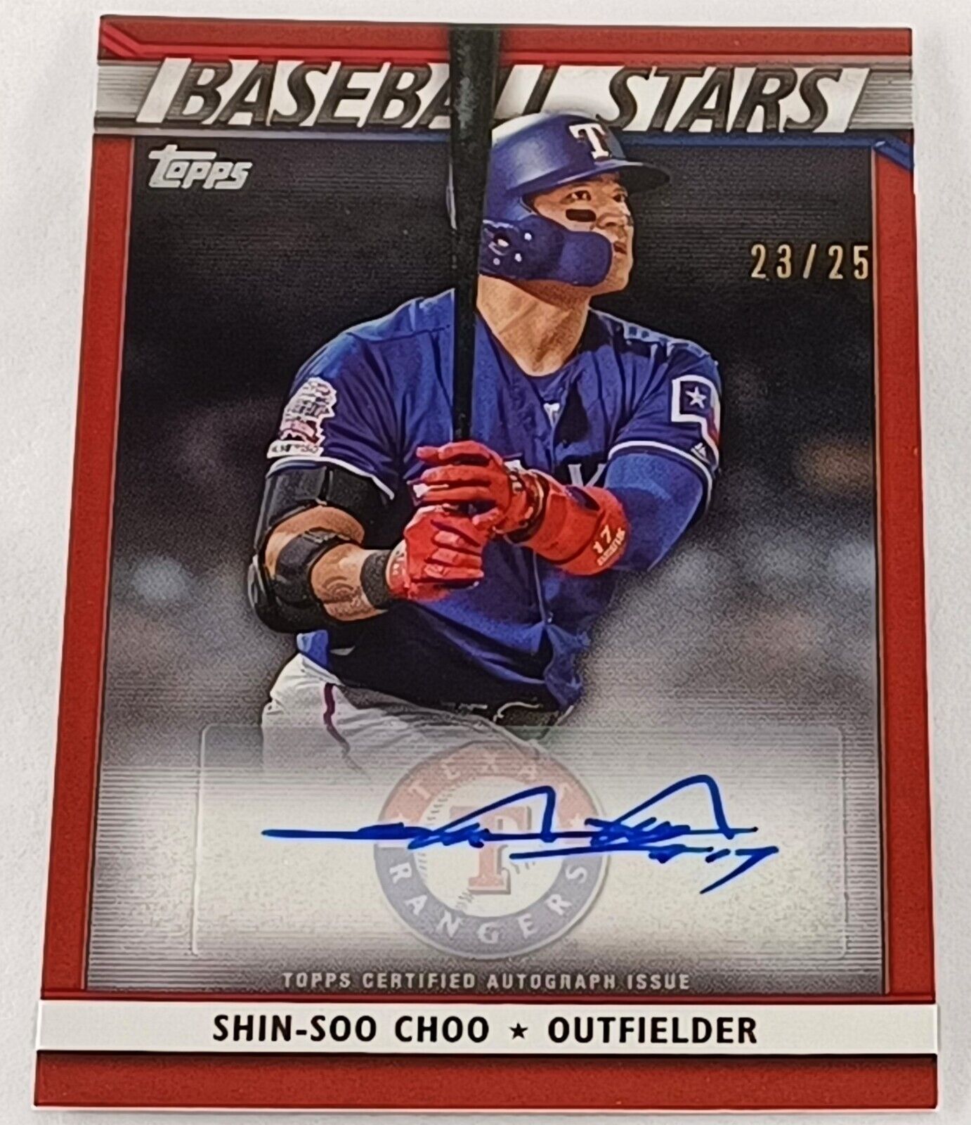 2020 Topps Shin-Soo Choo Auto /25 Baseball Stars Red Autograph Texas Rangers
