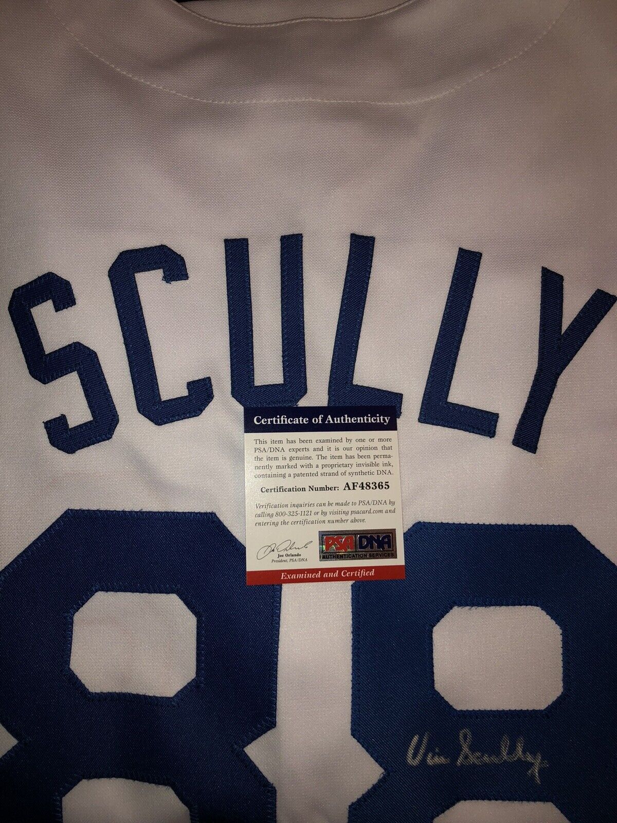 Vin Scully Autograph Authentic Jersey L.A. DODGERS #88 PSA/DNA Authenticated