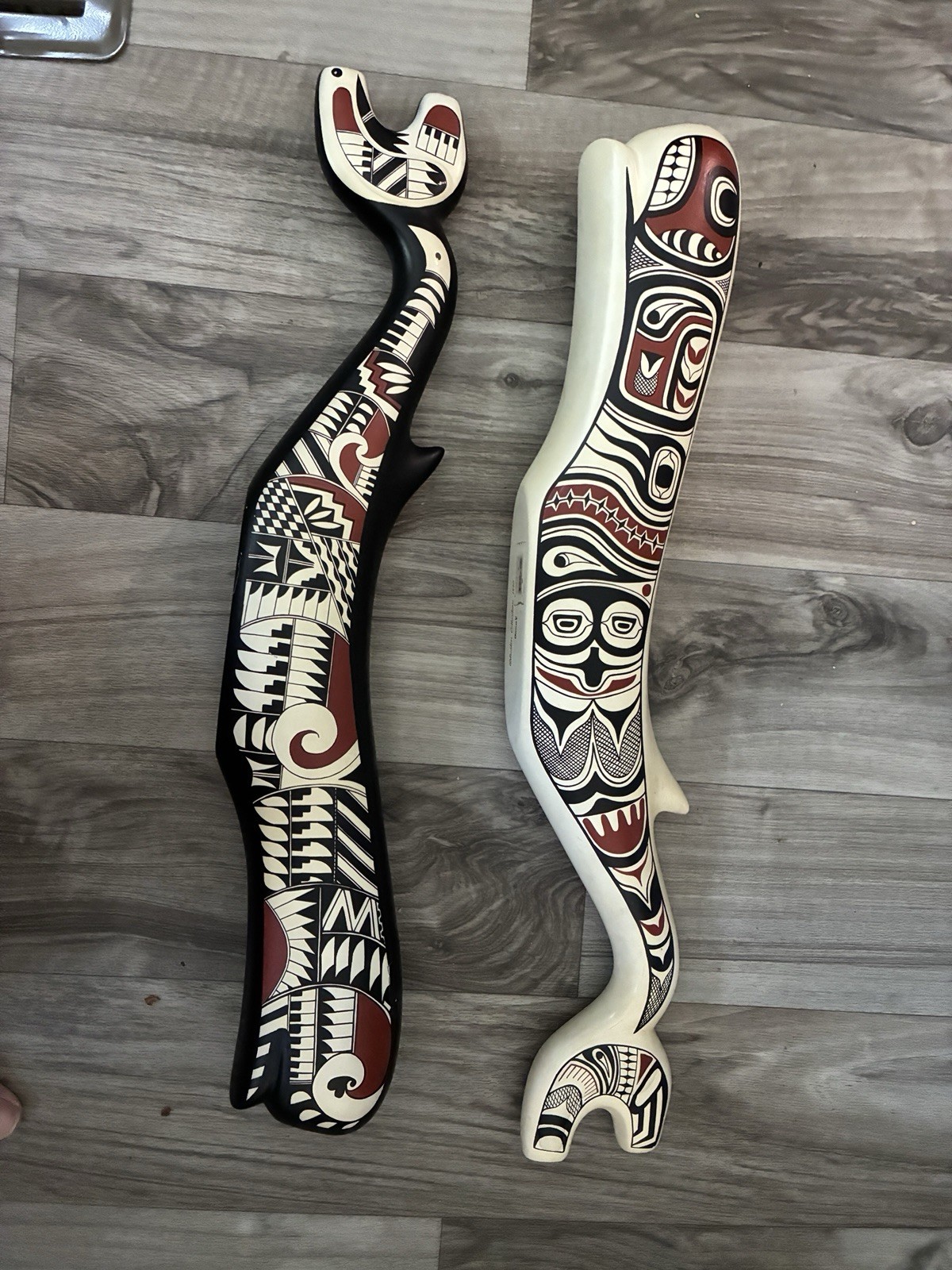 Rare Vintage Austin Collection Whale Sculptures postmodern tribal graphic