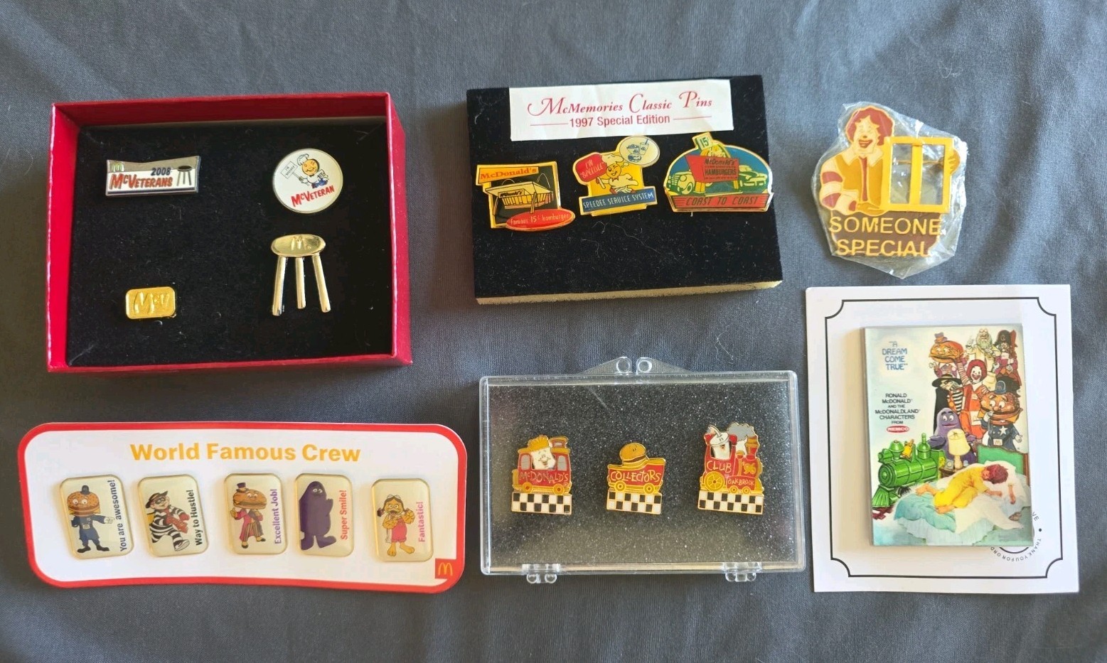 17 RARE Vintage McDonald\'s Pins World Famous Crew McVeterans Dream Come True 17 RARE Vintage McDonald\'s Pins World Famous Crew McVeterans Dream Come True