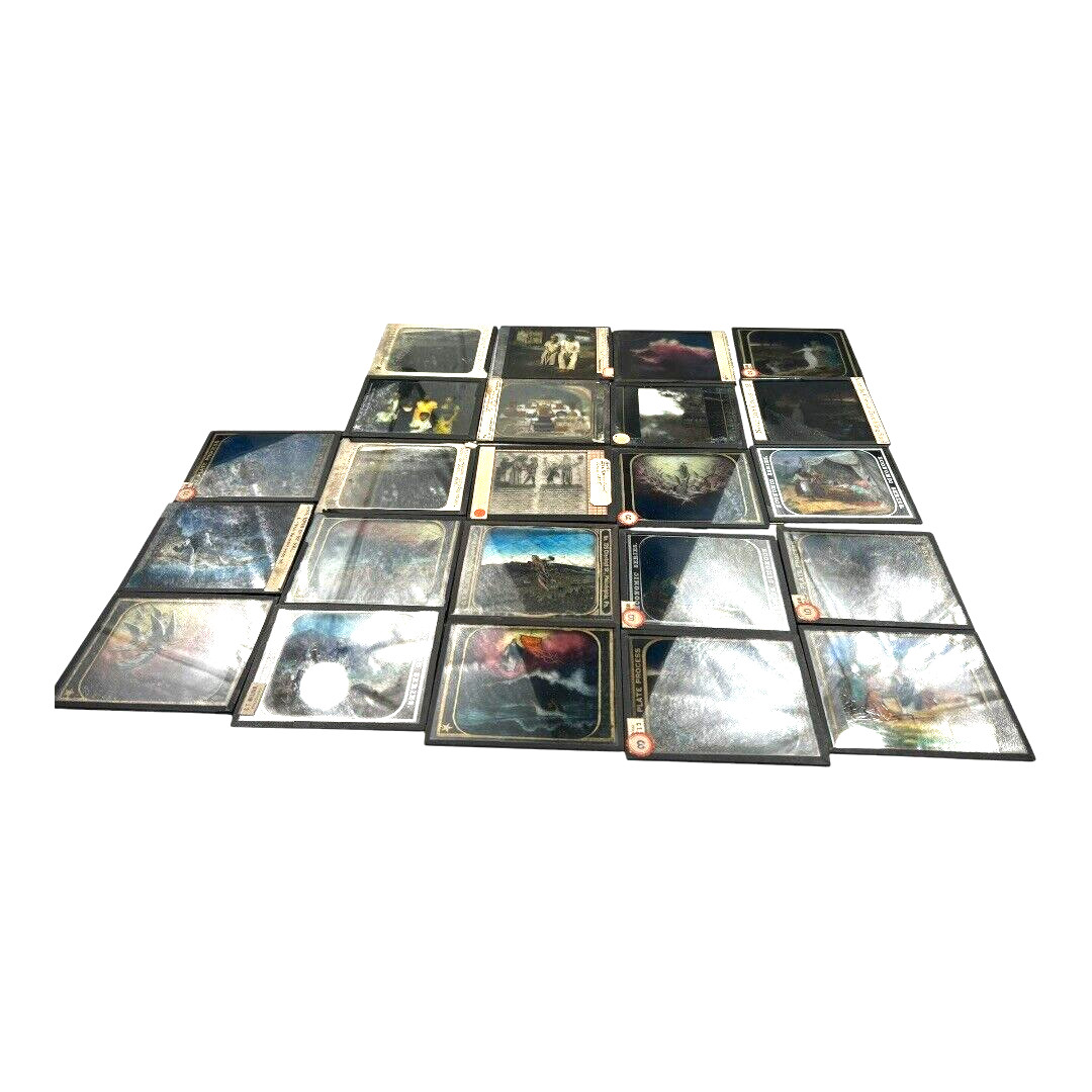 Antique Methodist Missionary Magic Lantern Biblical Slides with Case Antique Methodist Missionary Magic Lantern Biblical Slides with Case