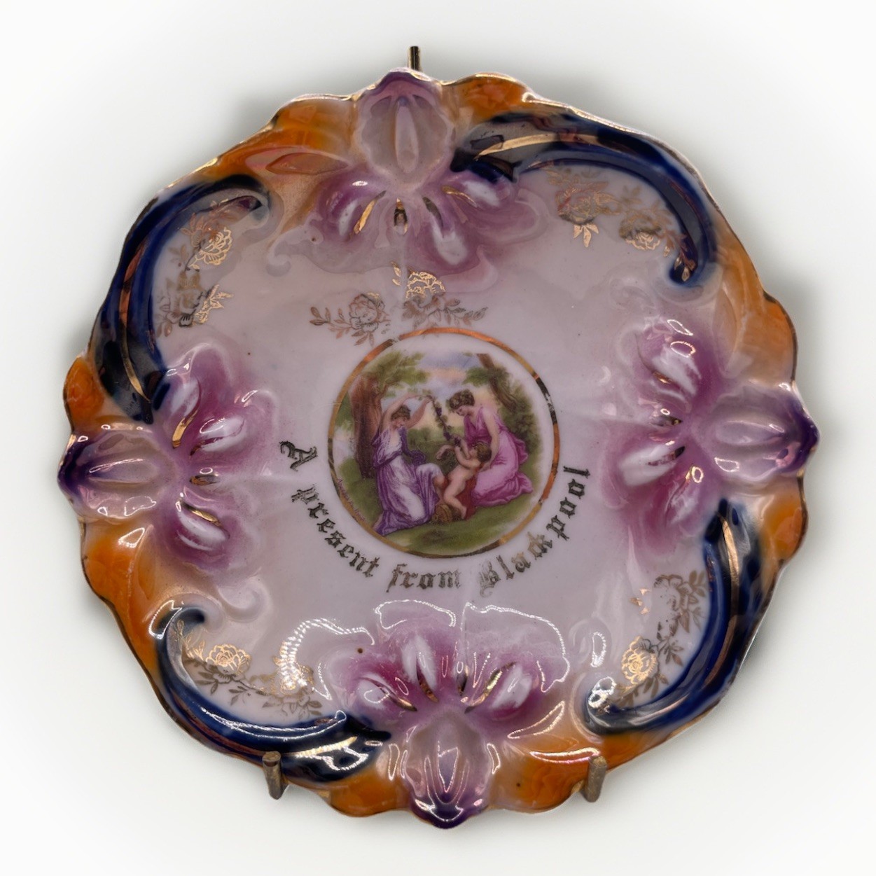 Antique Porcelain Souvenir Bowl Blackpool “A Present From Blackpool” Lustre Antique Porcelain Souvenir Bowl Blackpool “A Present From Blackpool” Lustre