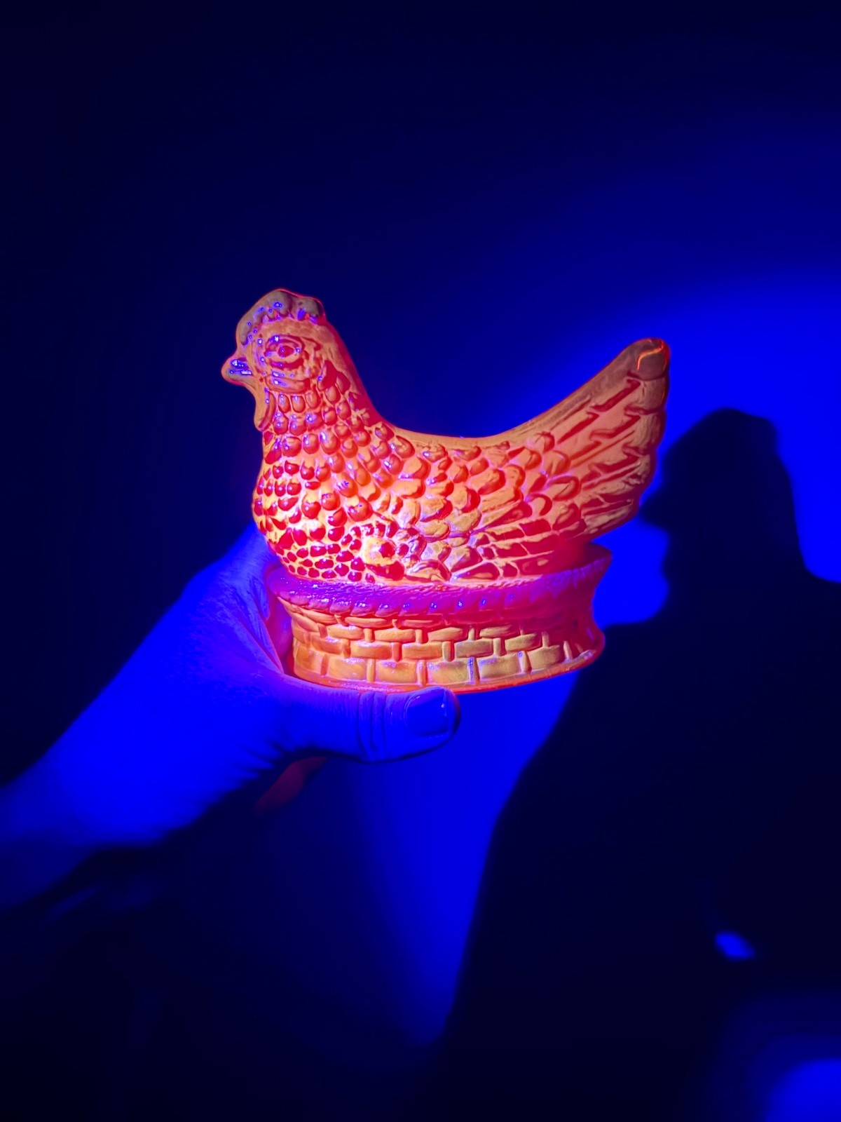 Rare vintage amberina glass hen on nest Rare vintage amberina glass hen on nest