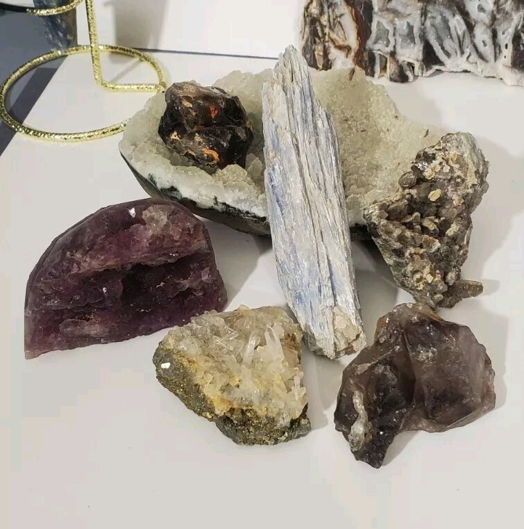 7 Raw Specimen Set - Rough Gemstones Assorted - Mixed Lot Healing Crystals Sp69