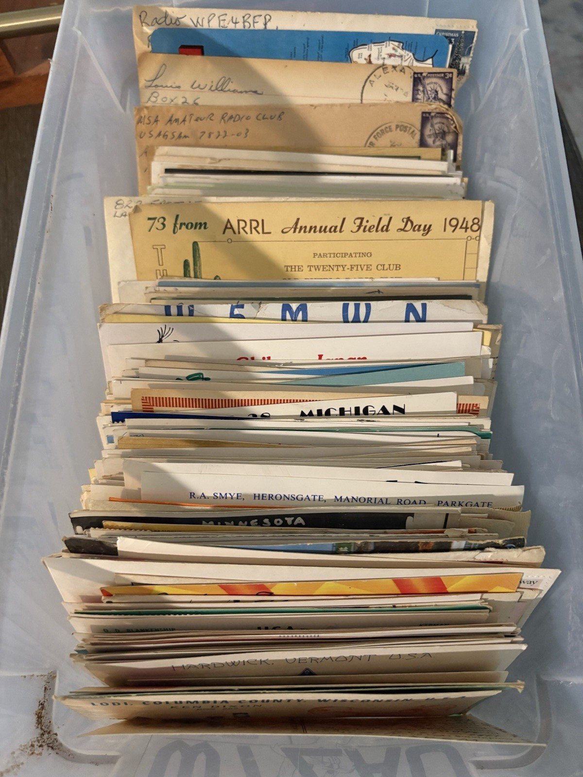 Vintage 40s-60s Amateur Radio QSL Card Lot of 411 cards plus 1950 call book mag Vintage 40s-60s Amateur Radio QSL Card Lot of 411 cards plus 1950 call book mag
