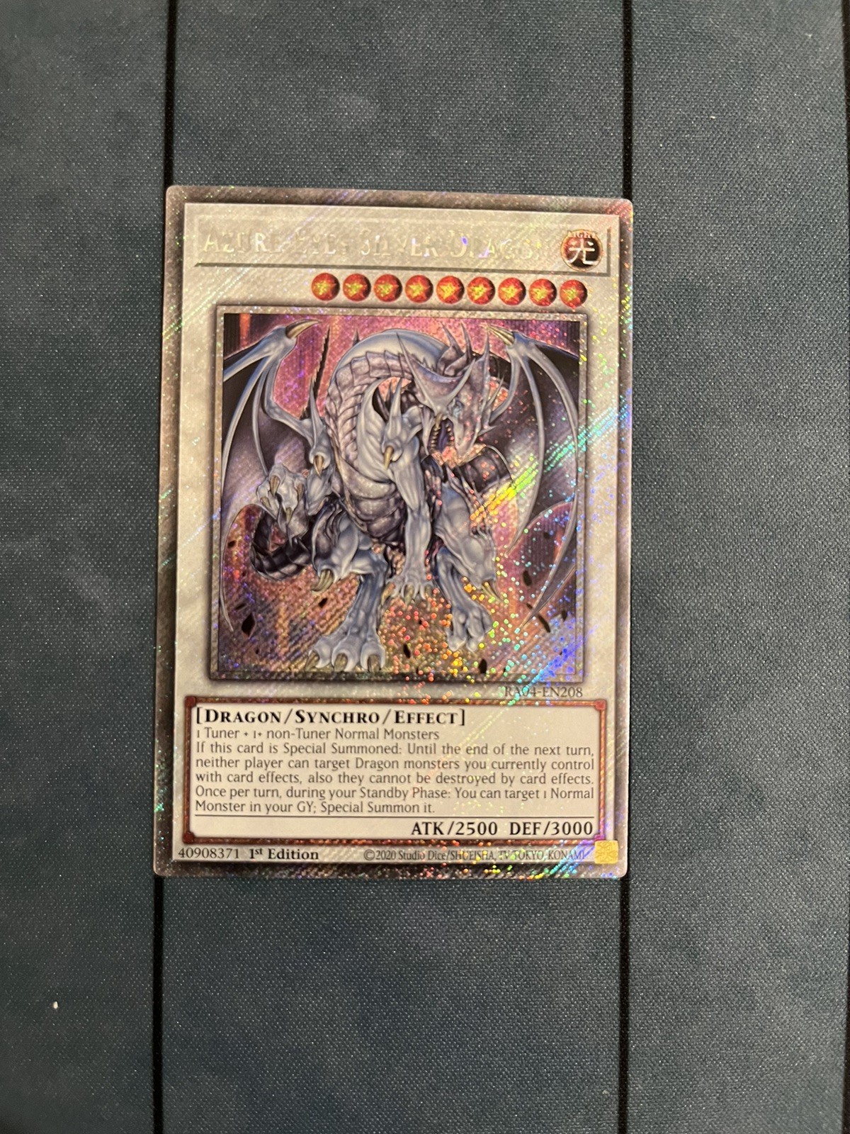 Azure-Eyes Silver Dragon RA04-EN208 Platinum Secret Rare 1st ED NM 