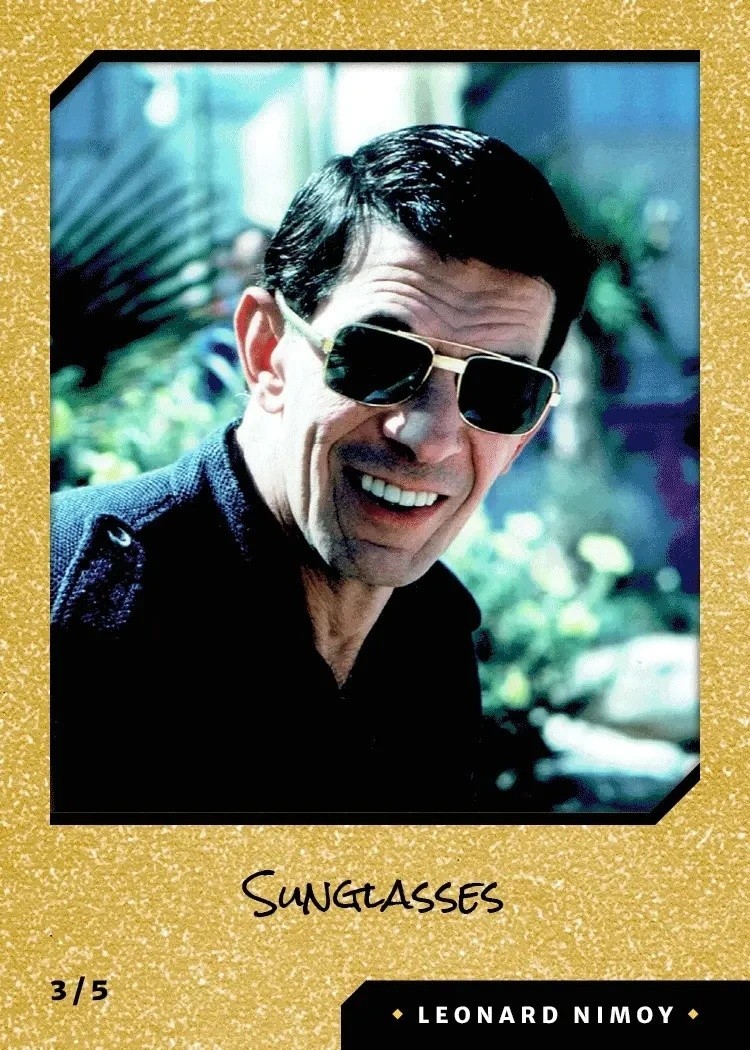 RARE Leonard Nimoy GOLDEN Sunglasses Digital NFT Card Mint 4 of 6 WAX Series 1 RARE Leonard Nimoy GOLDEN Sunglasses Digital NFT Card Mint 4 of 6 WAX Series 1