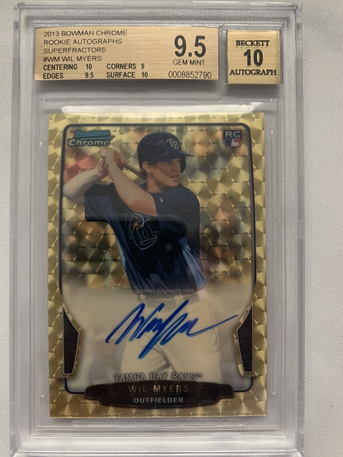 Wil Myers 2013 Bowman Chrome SUPERFRACTOR AUTO RC ROOKIE #1/1  BGS 9.5 / 10