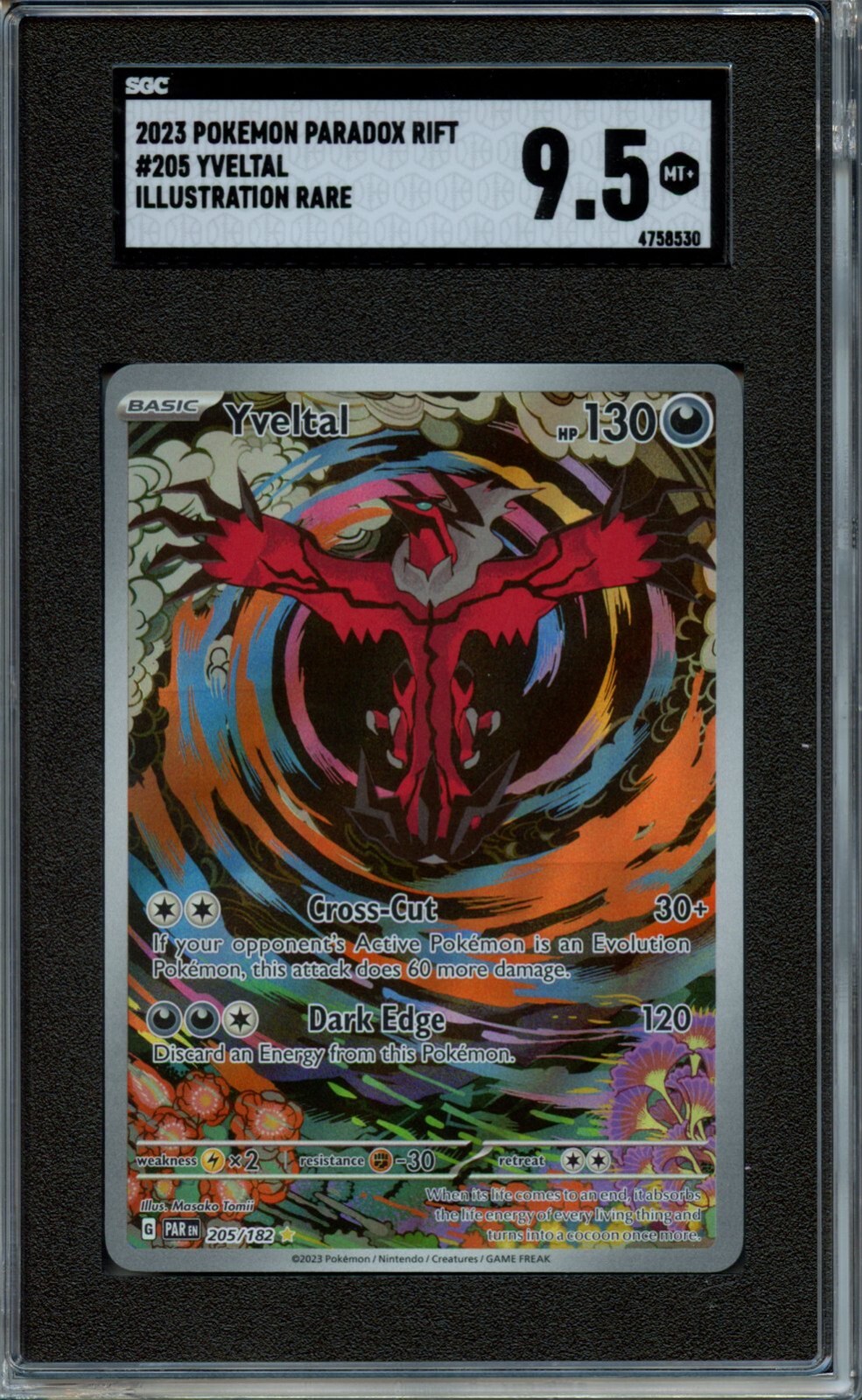 2023 Pokemon Yveltal Illustration Rare SGC 9.5 2023 Pokemon Yveltal Illustration Rare SGC 9.5