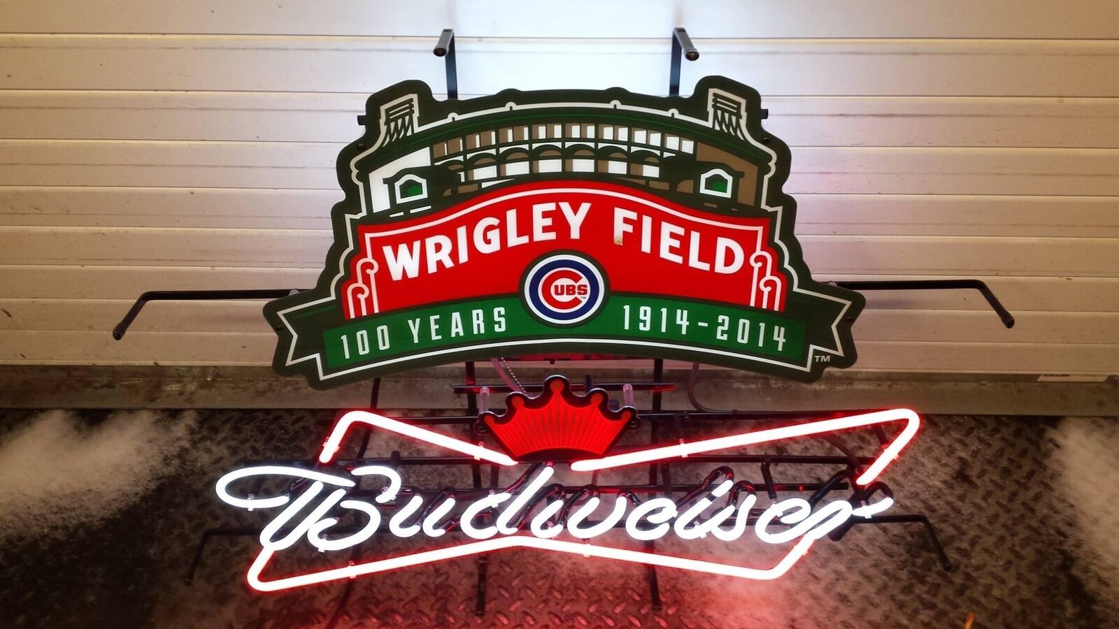 Chicago Cubs Wrigley Field 100 Year Neon Light Sign Lamp Wall Decor Bar 24