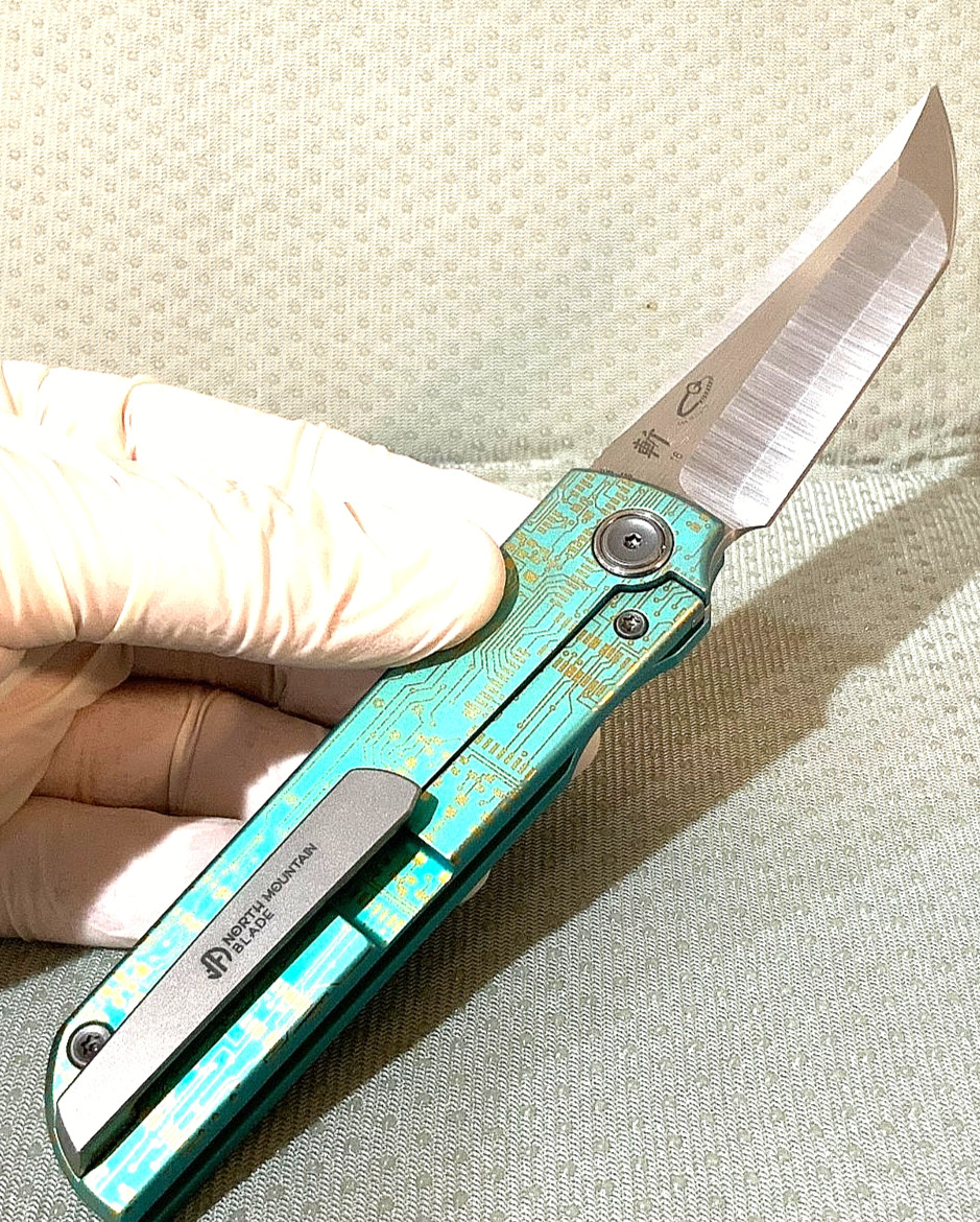 NMB *ZEN* Titanium Teal Handle NMB2414AZDA San Mai ZDP-189 Blade Kickstop Knife