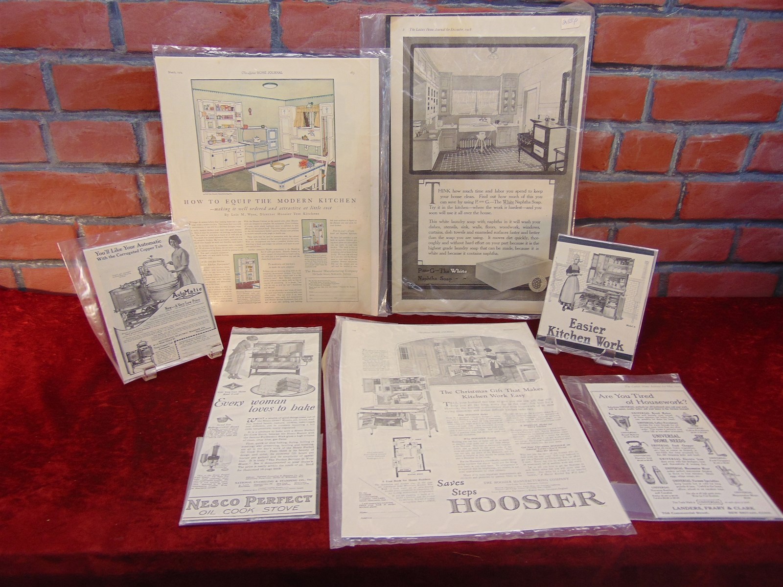 7 Antique 1915-1924 LADIES HOME JOURNAL Cleaning Products ADVERTISEMENTS 