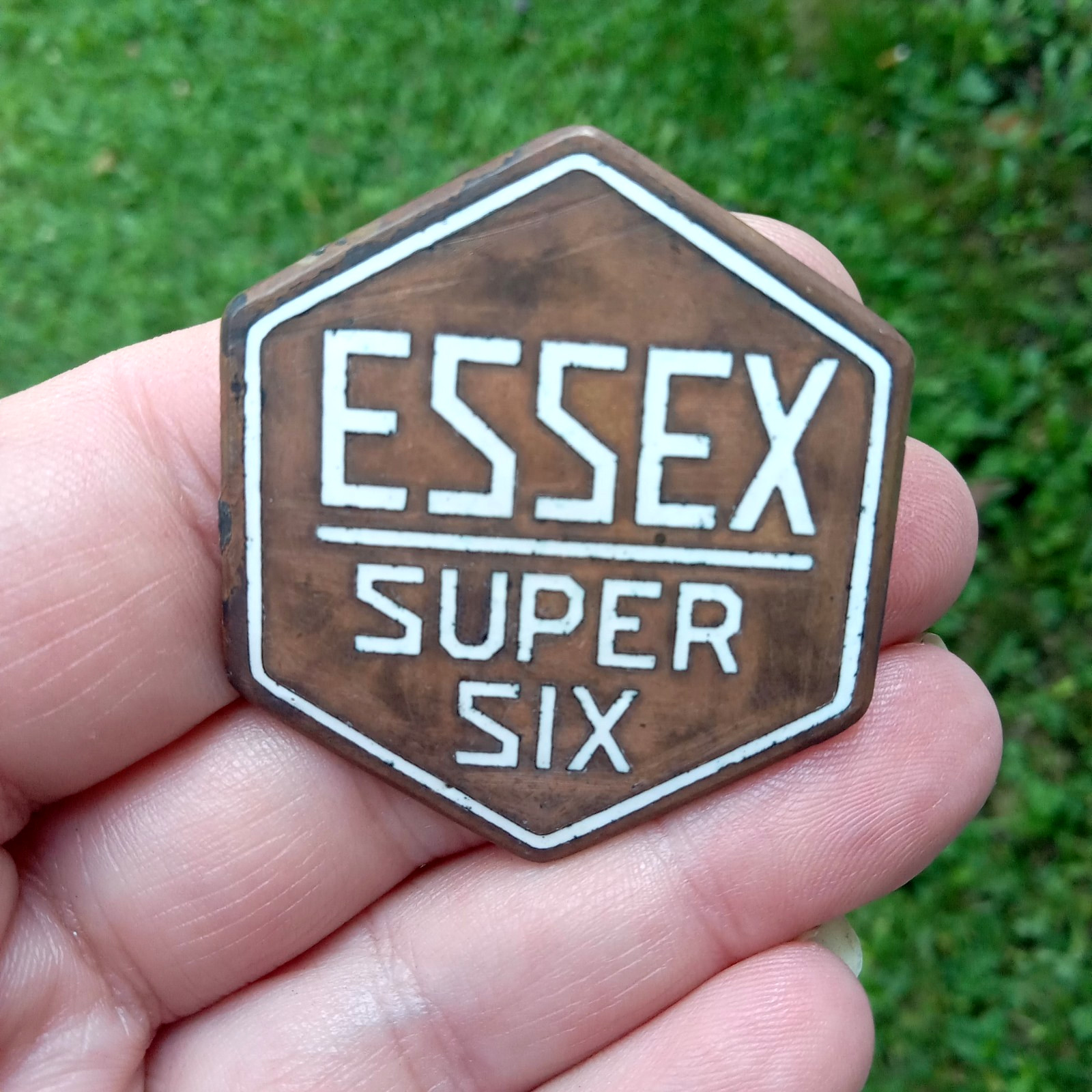 Antique Original 1928 ESSEX SUPER SIX Radiator Grill Badge Emblem Antique Original 1928 ESSEX SUPER SIX Radiator Grill Badge Emblem